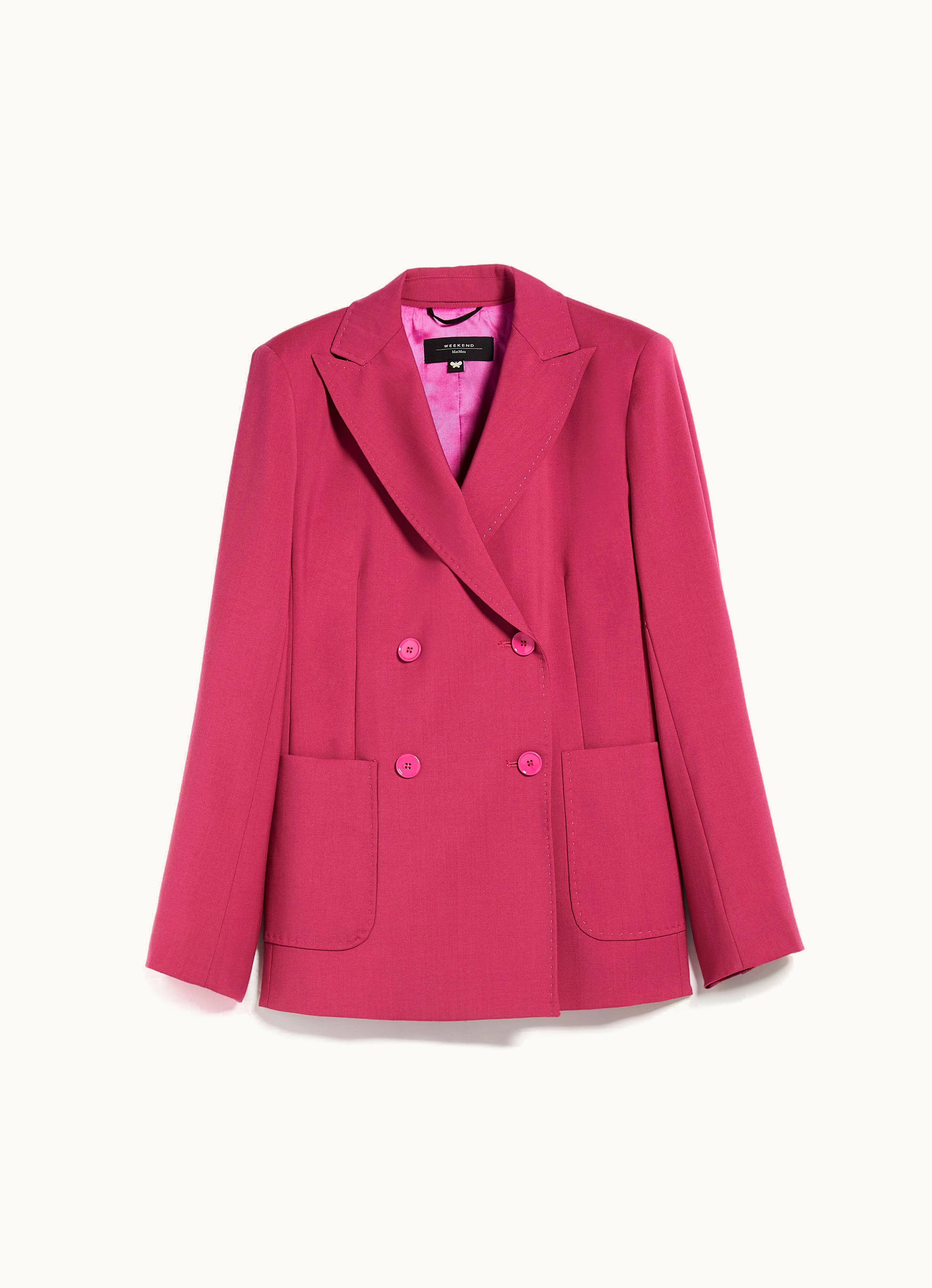 Max Mara Max Mara Tailored Woollen Cloth Blazer Fuchsia Nervoso