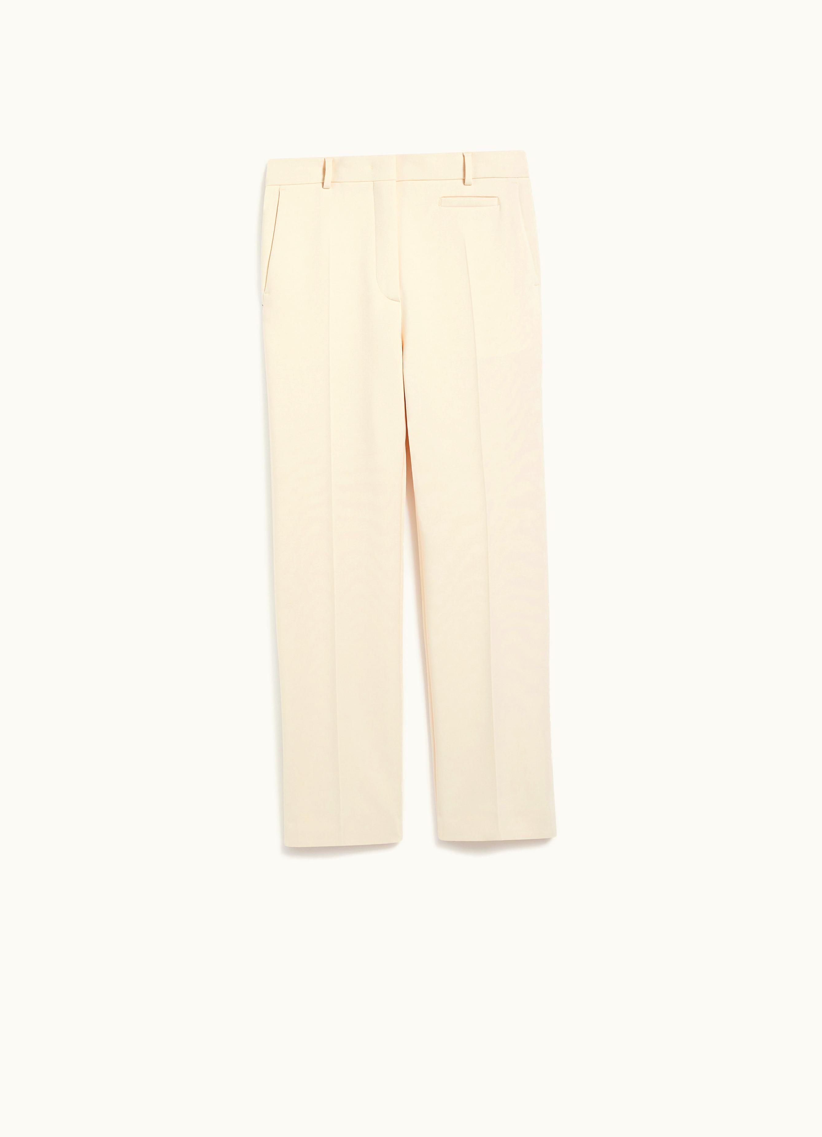 Max Mara Max Mara Slim-fit Stretch Wool Trousers Vanilla Romagna