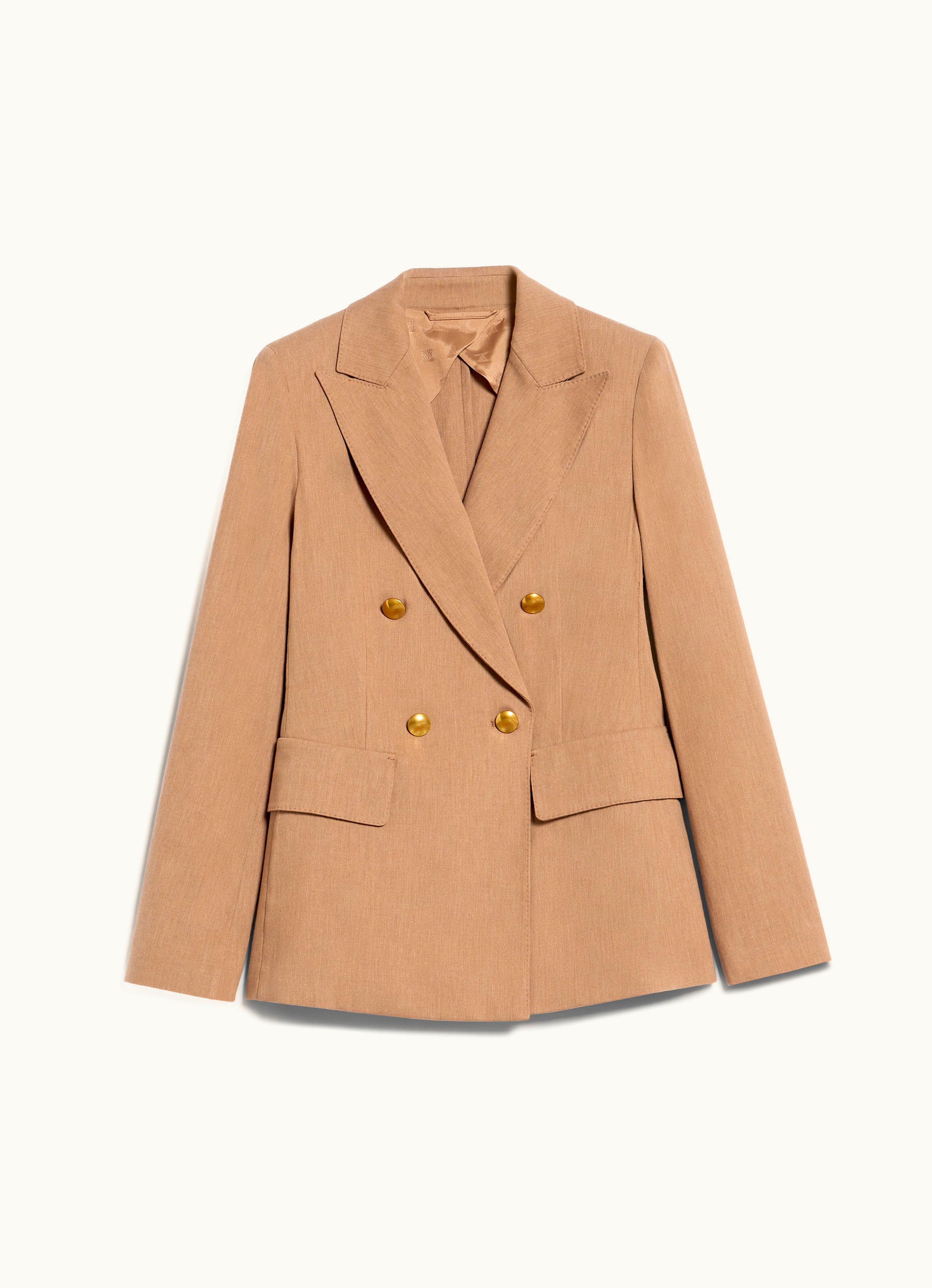 Max Mara Max Mara Double-breasted Blazer In Cotton Crêpe Clay Zenone
