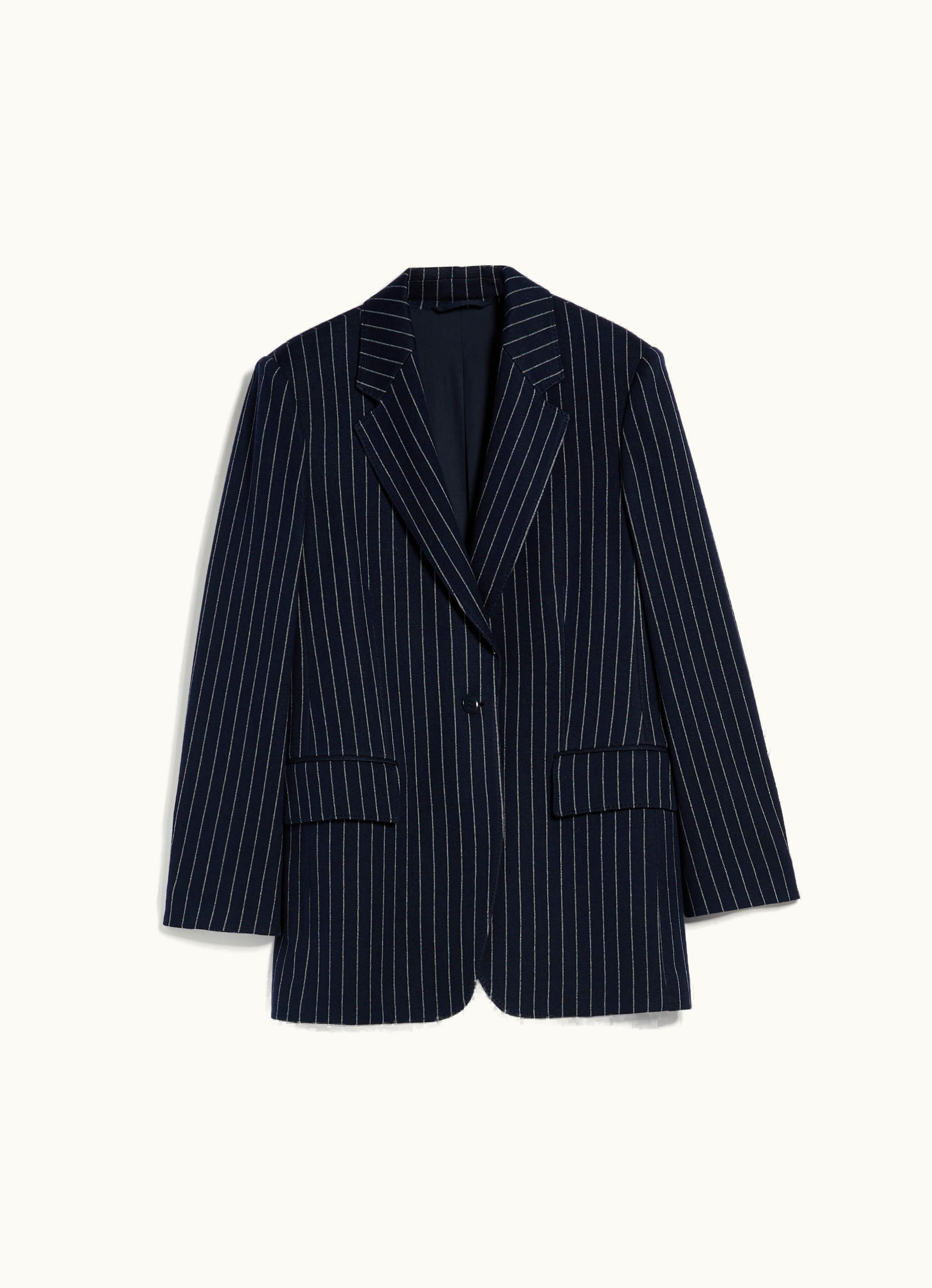 Max Mara Max Mara Cashmere Blend Pinstriped Jacket Ultramarine Aceri