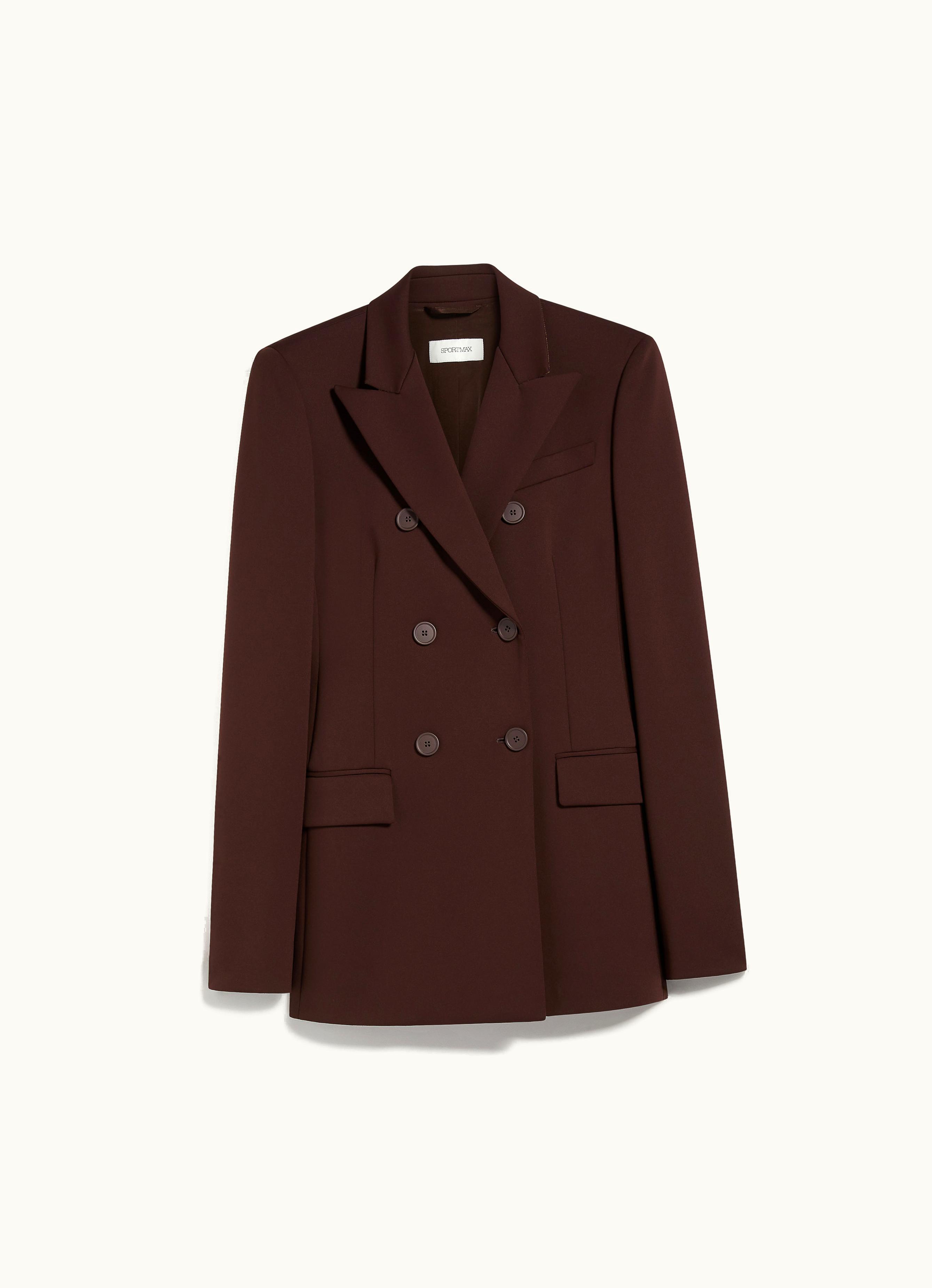 Max Mara Max Mara Scuba-look Jersey Blazer Dark Bown Frizzo