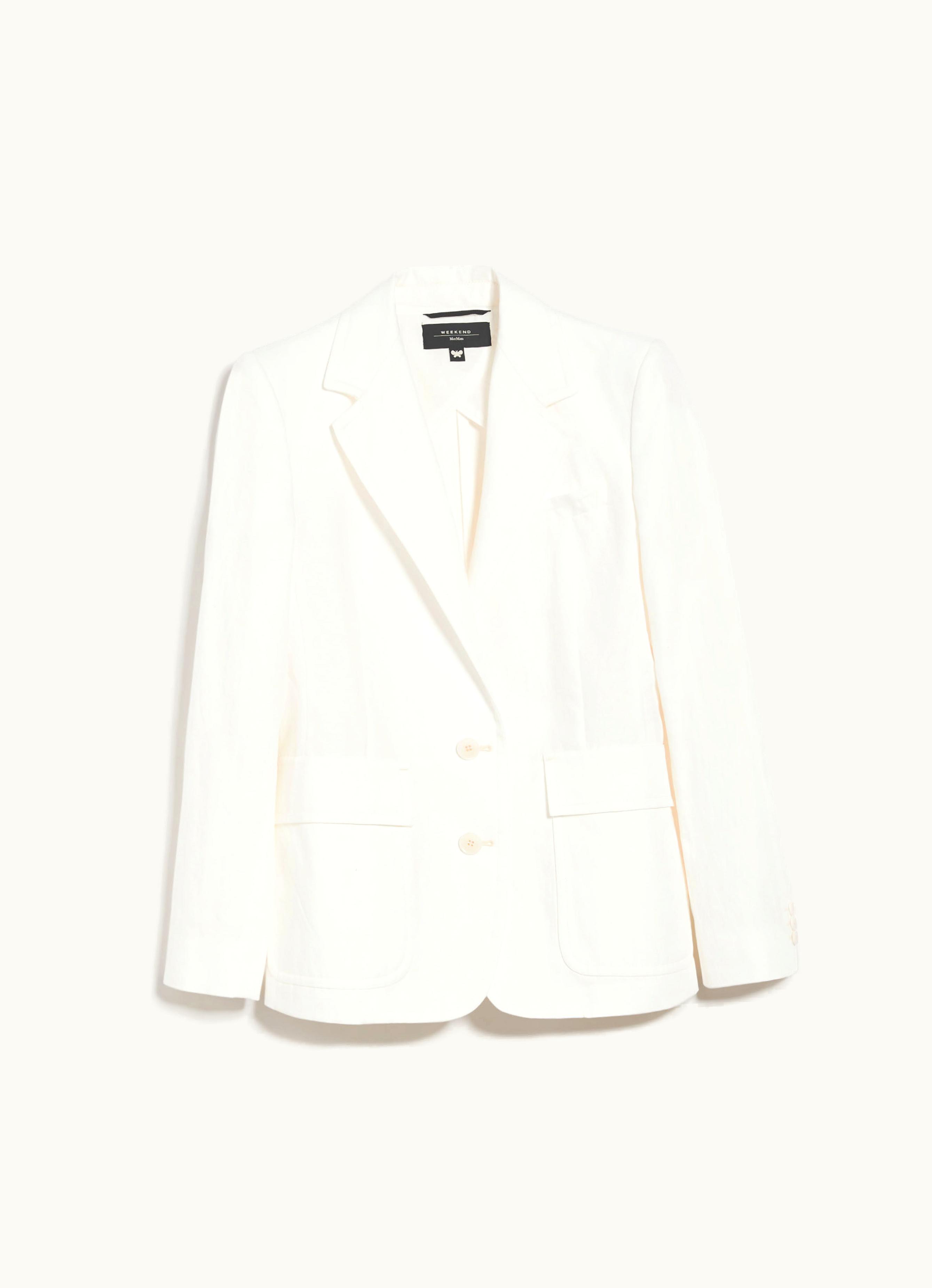 Max Mara Max Mara Cotton And Linen Canvas Blazer Ivory Dattero