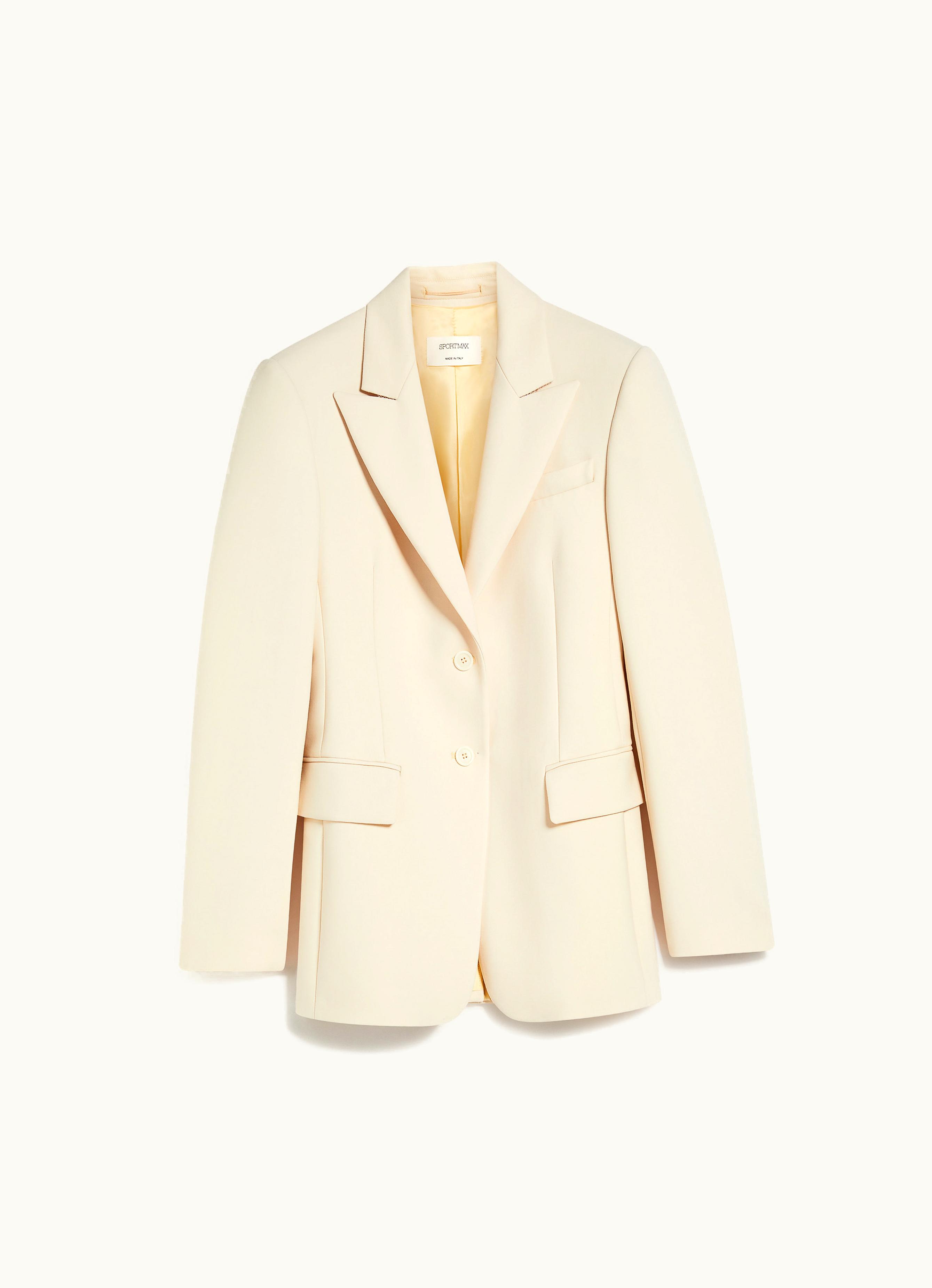 Max Mara Max Mara Single-breasted Stretch Wool Blazer Vanilla Zermat
