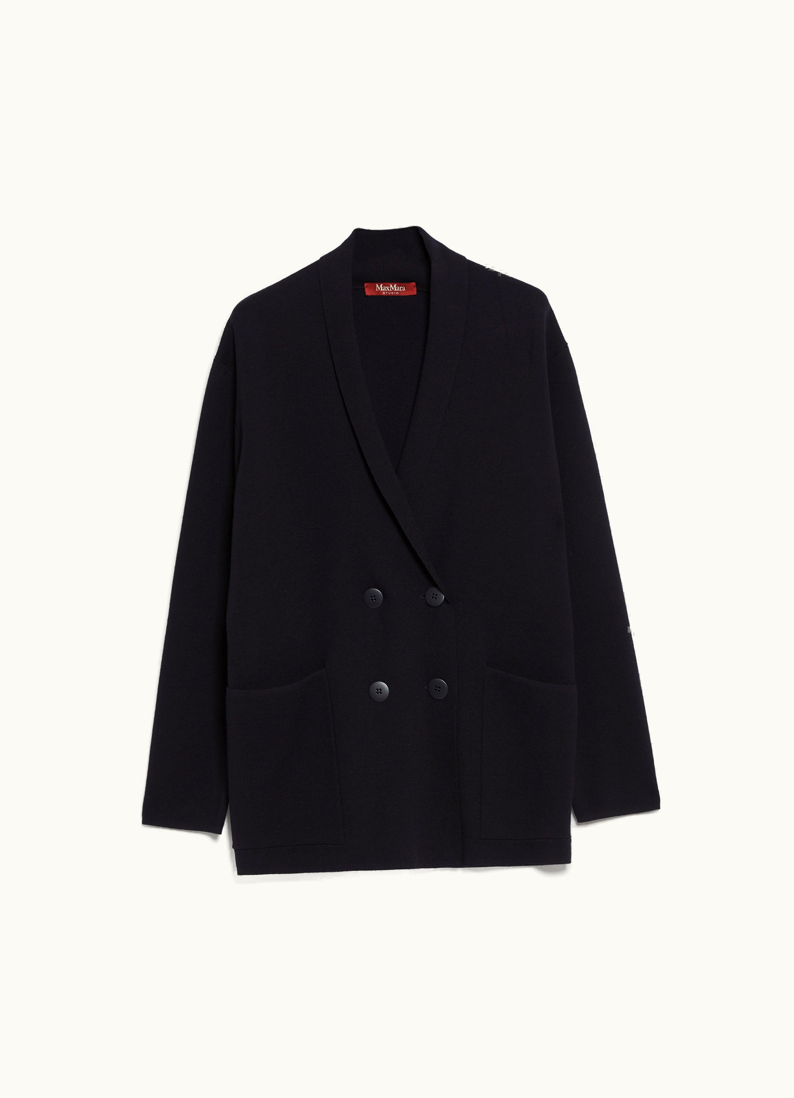 Max Mara Max Mara Double-breasted Stretch Viscose Jacket Navy Aceto