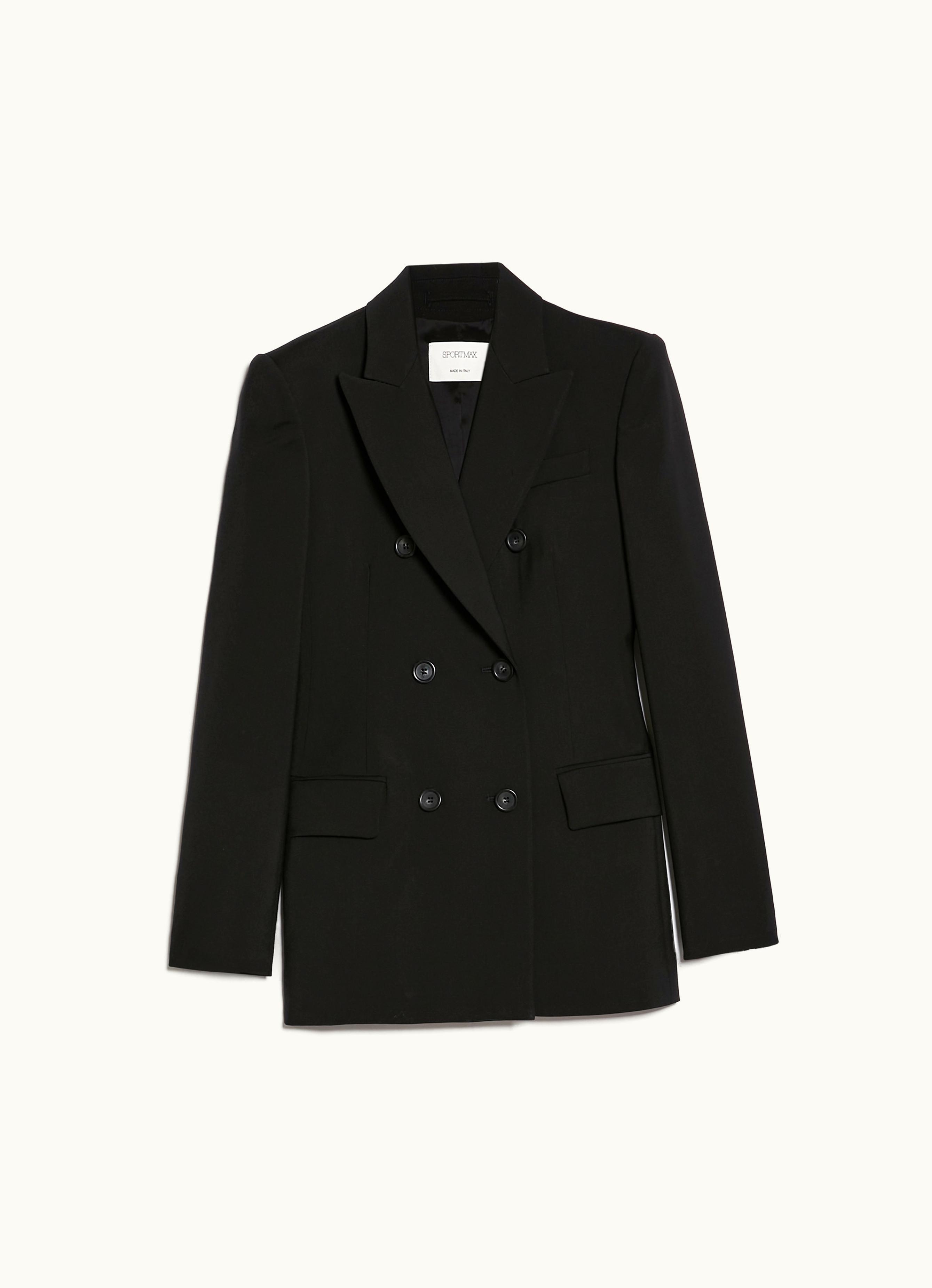 Max Mara Max Mara Blazer In Natural Stretch Pure Wool Black Adamo