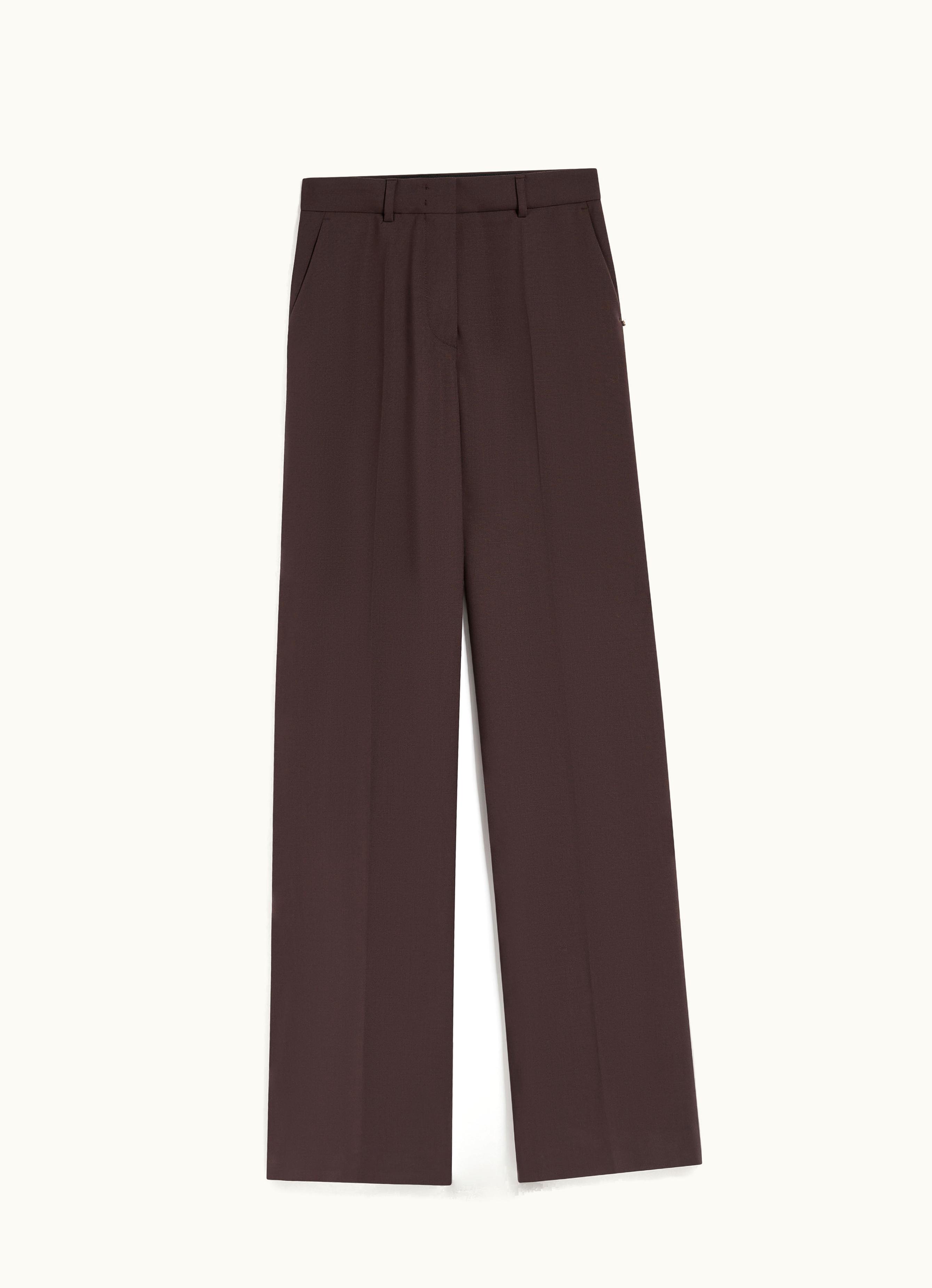 Max Mara Max Mara Flared Stretch Wool Trousers Aubergine Oxalis