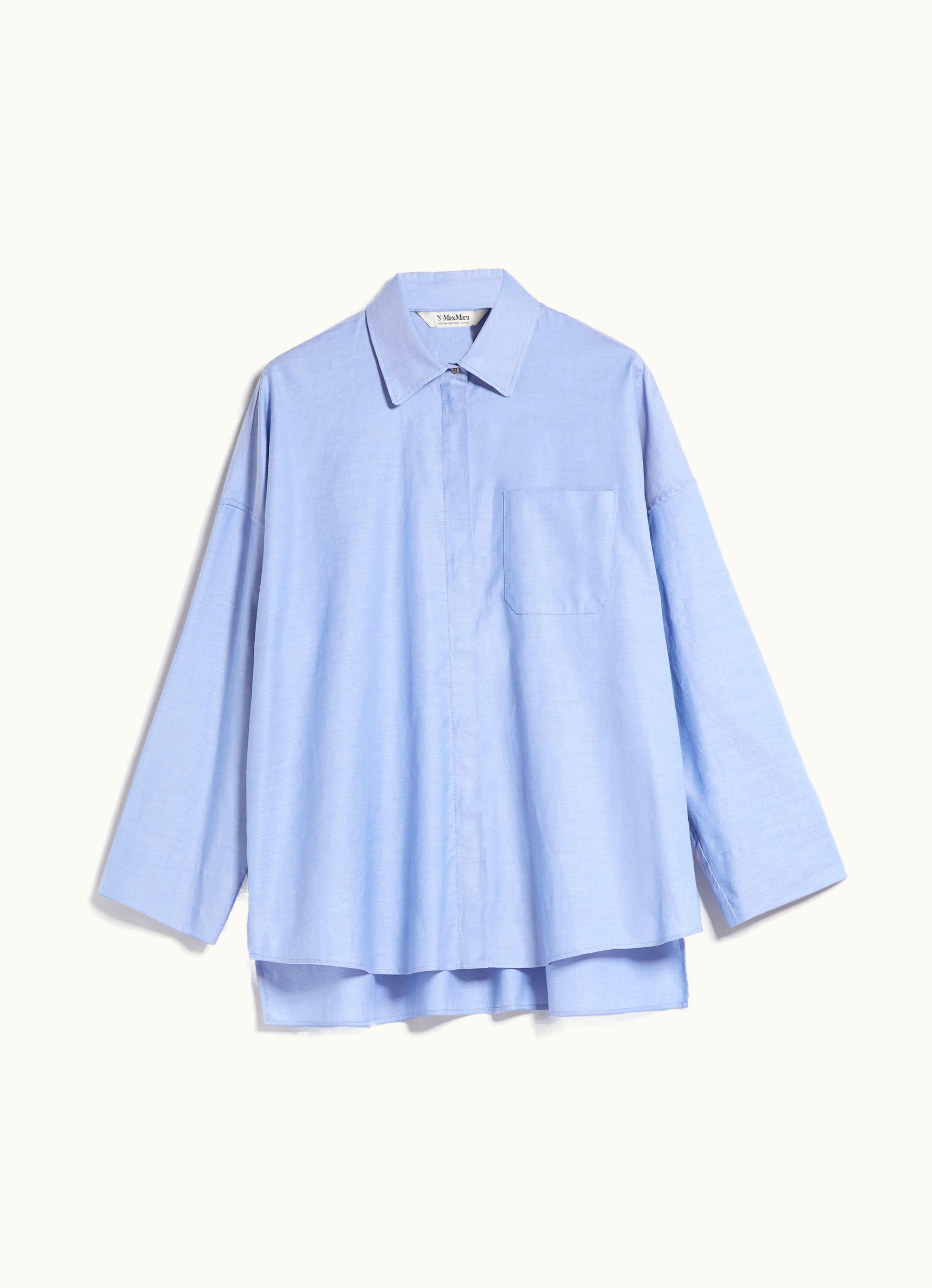 Max Mara Max Mara Cotton Oxford Shirt Light Blue Lodola