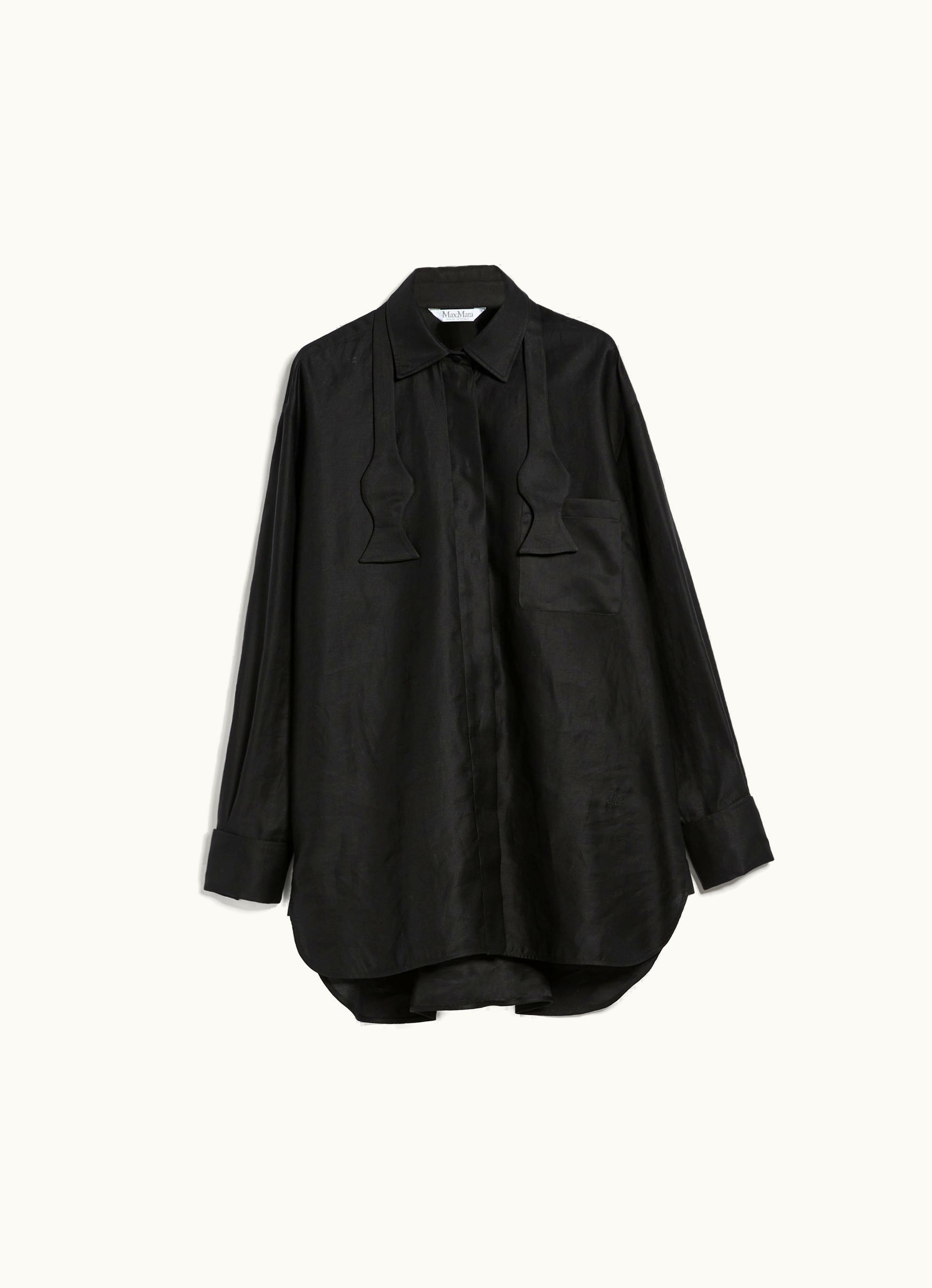 Max Mara Max Mara Oversize men’s-style Cotton Shirt Black Marea