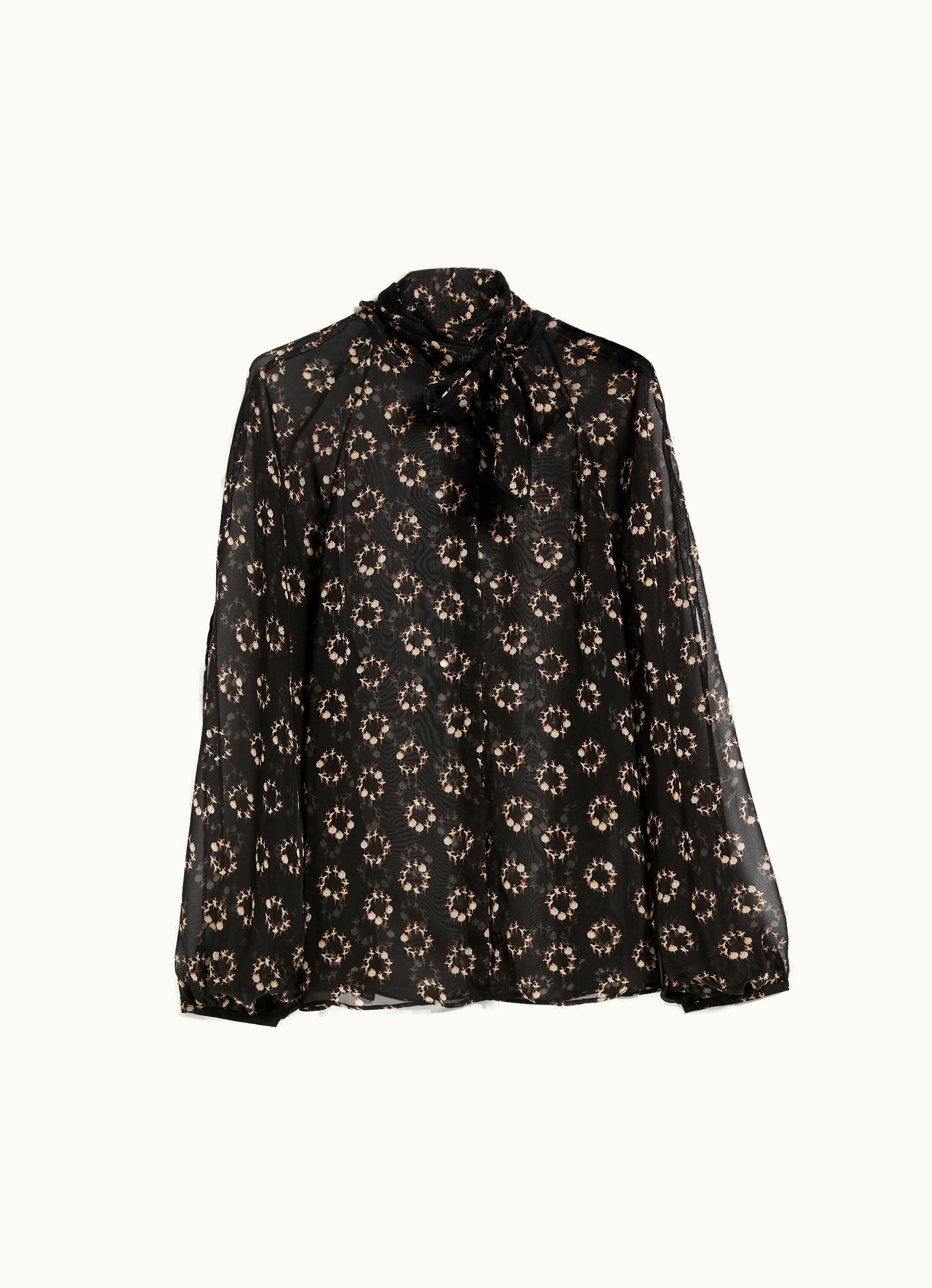 Max Mara Max Mara Baldi Silk Chiffon Bow Blouse Black