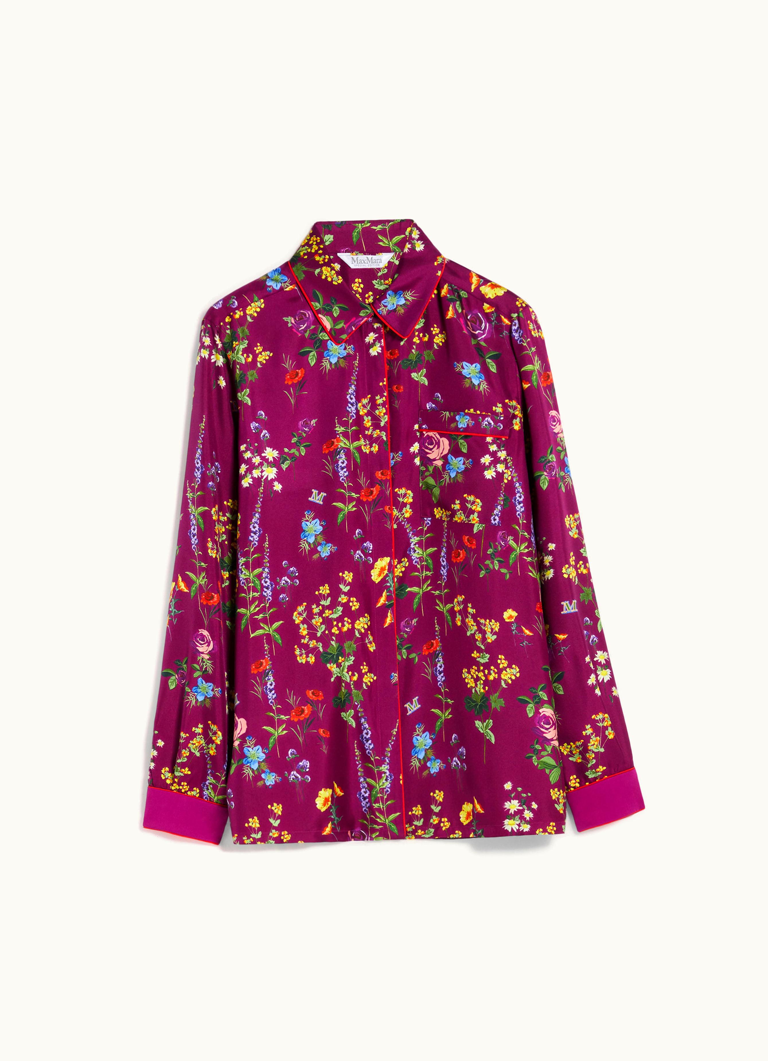 Max Mara Max Mara Printed Silk pyjama-style Shirt Wisteria Balta