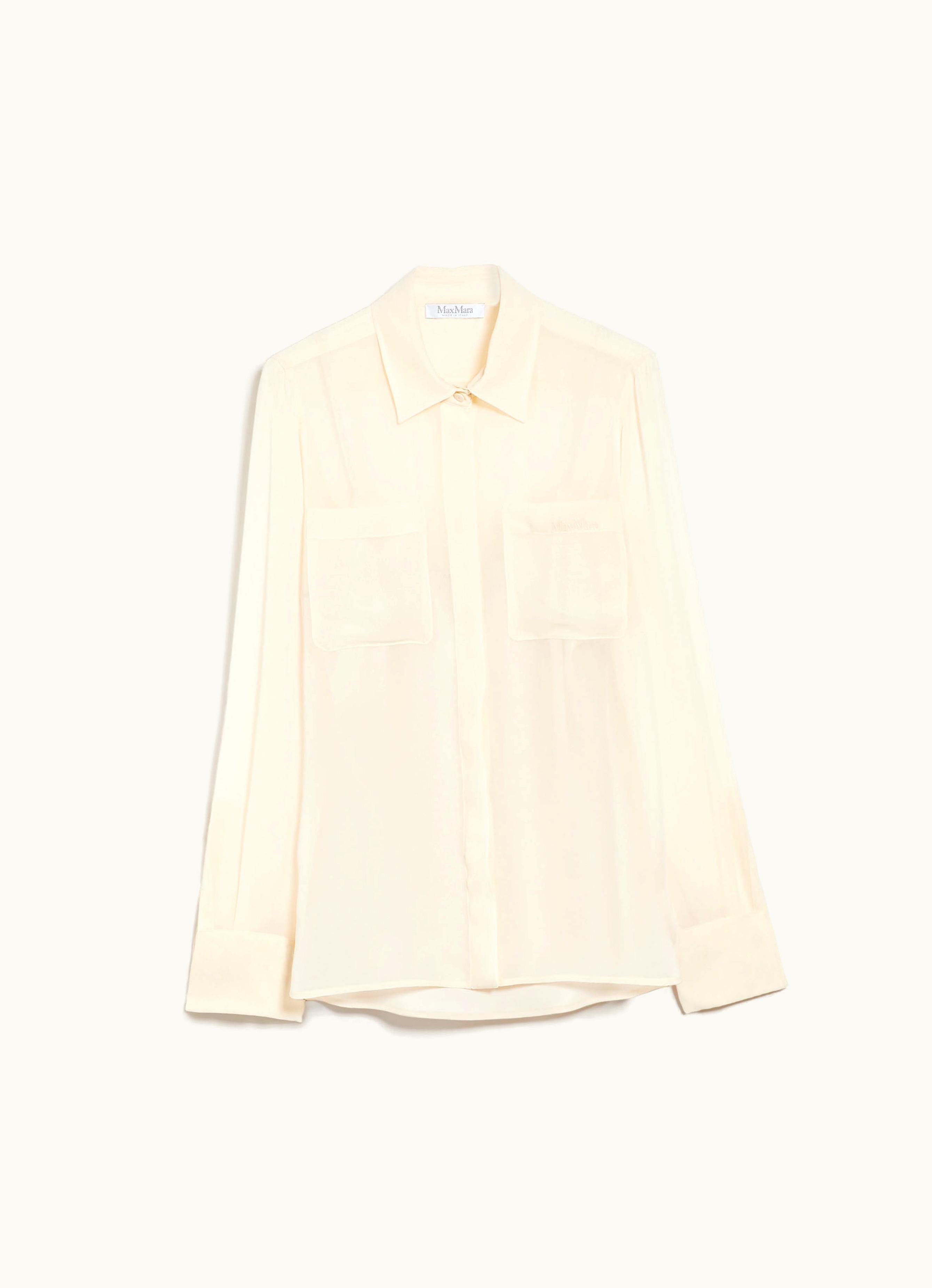 Max Mara Max Mara Silk Georgette Shirt Ivory Vongola
