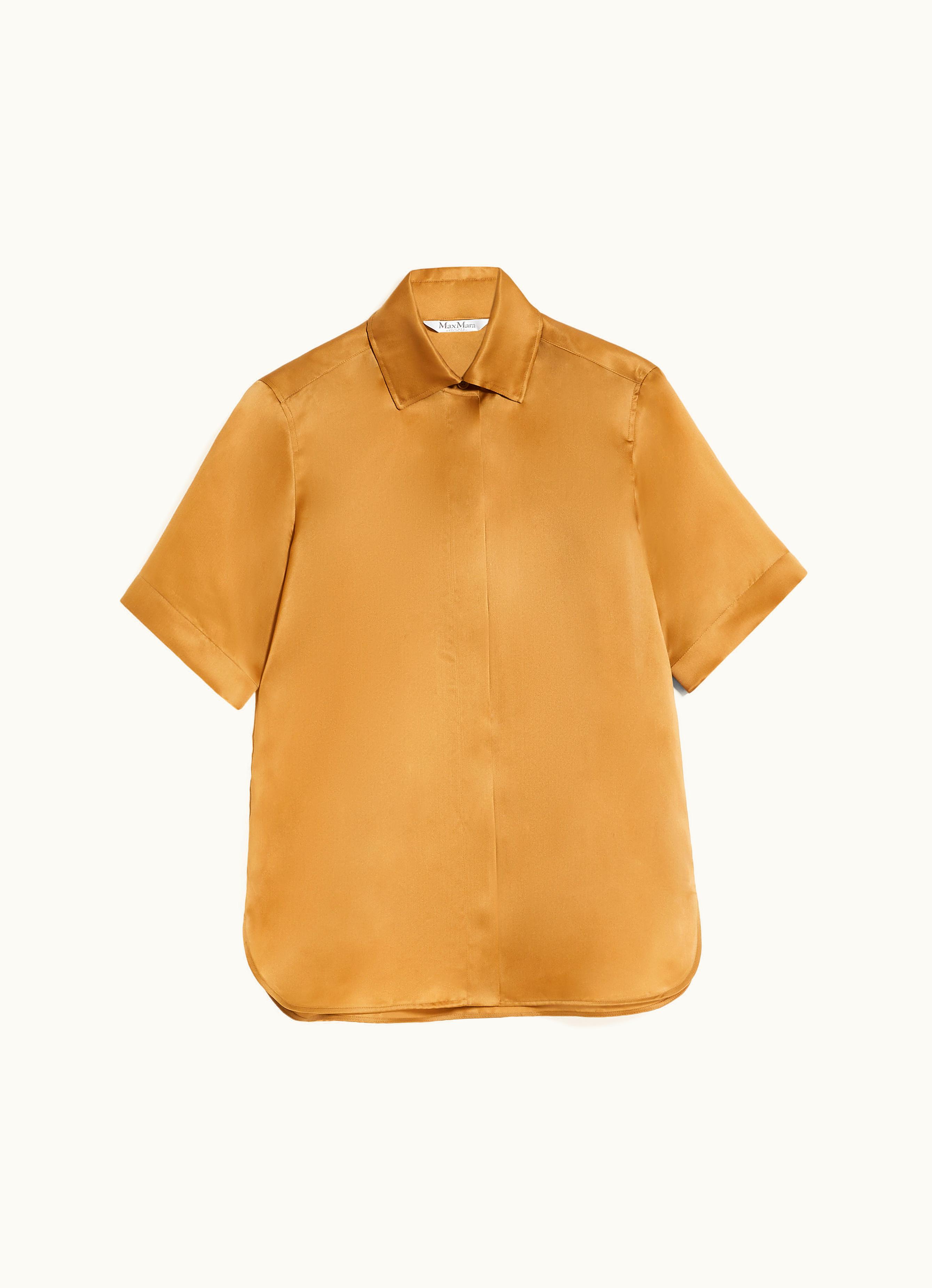 Max Mara Max Mara Organza Shirt With Logo Tobacco Acanto1234
