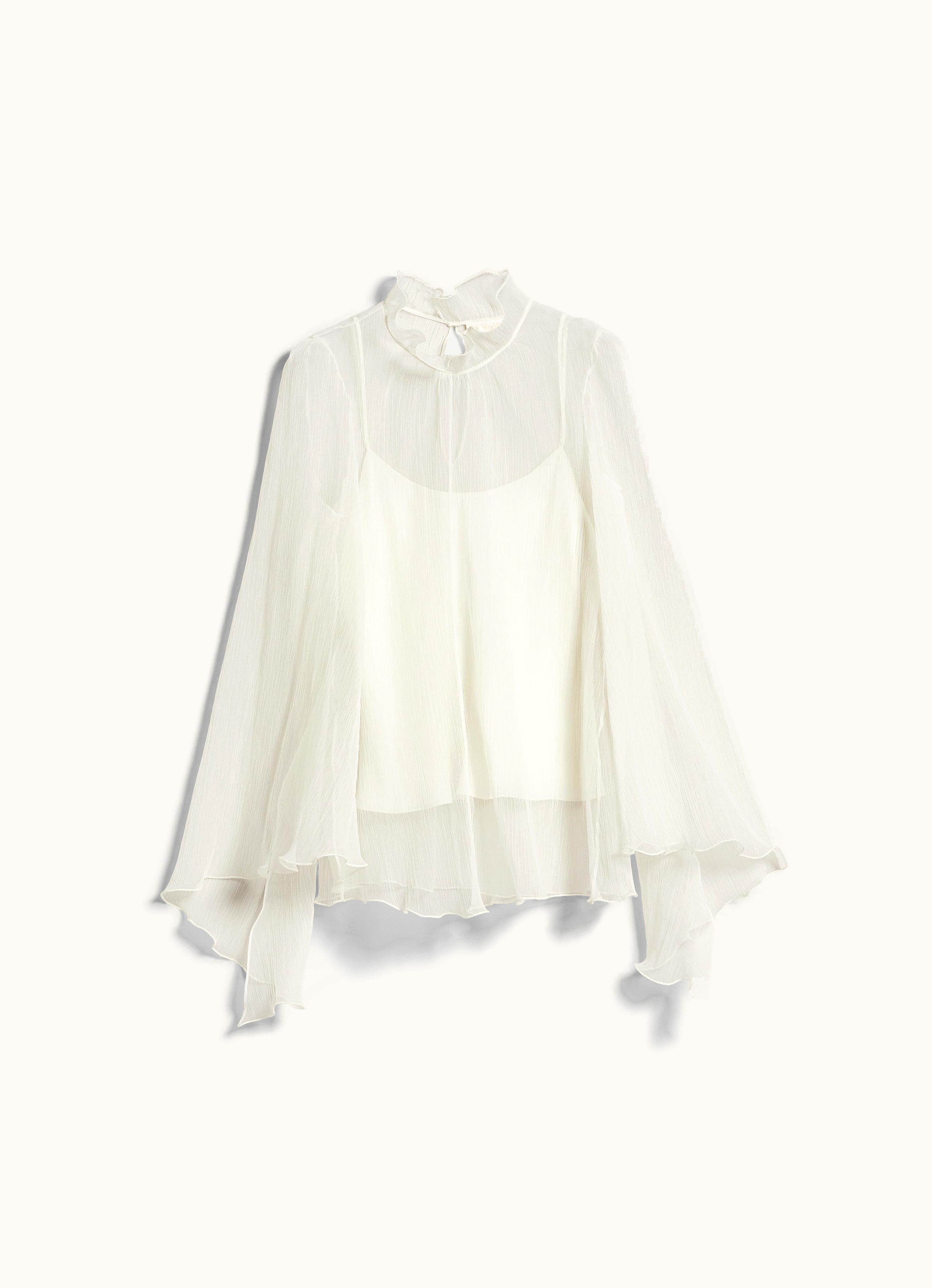 Max Mara Max Mara Silk Crepon Blouse White Maniero
