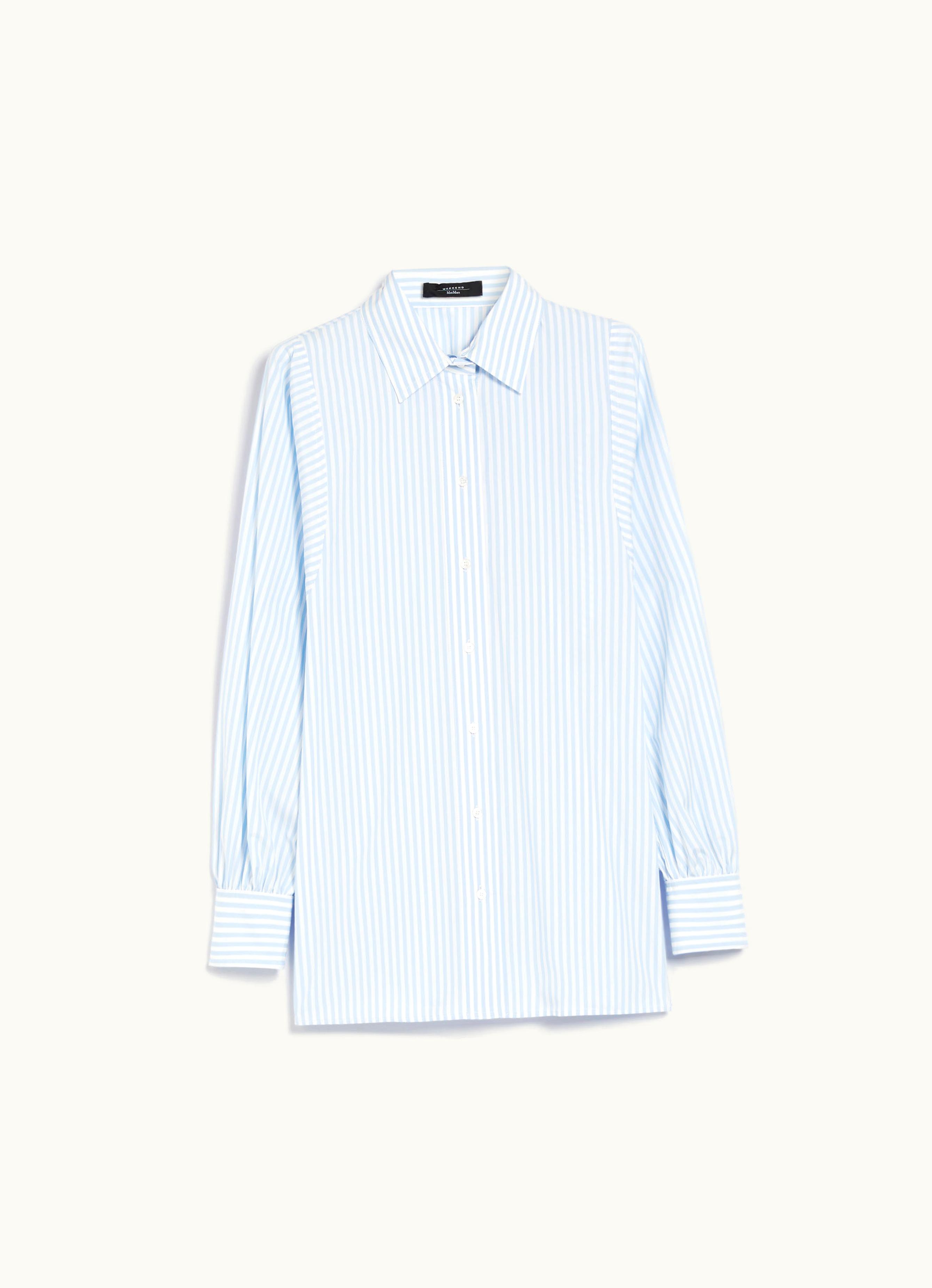 Max Mara Max Mara Striped Cotton Shirt Sky Blue Fufy