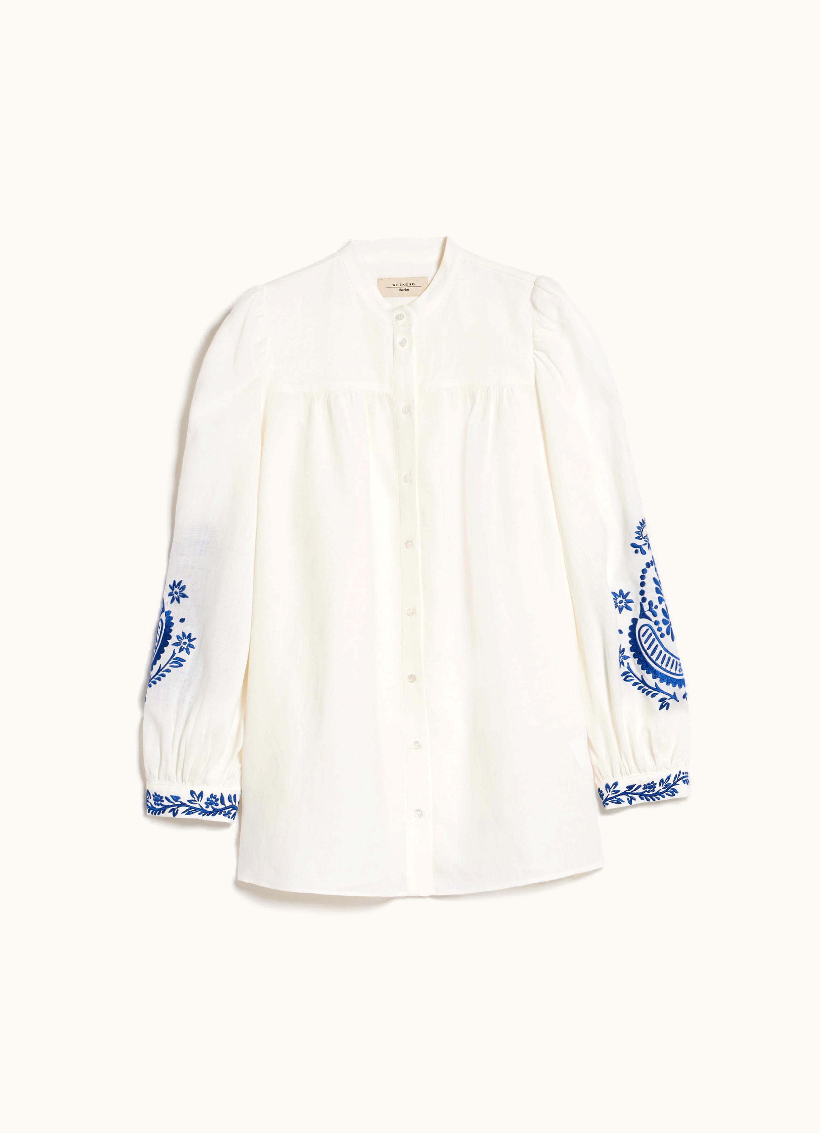 Max Mara Max Mara Linen Canvas Shirt White Carnia