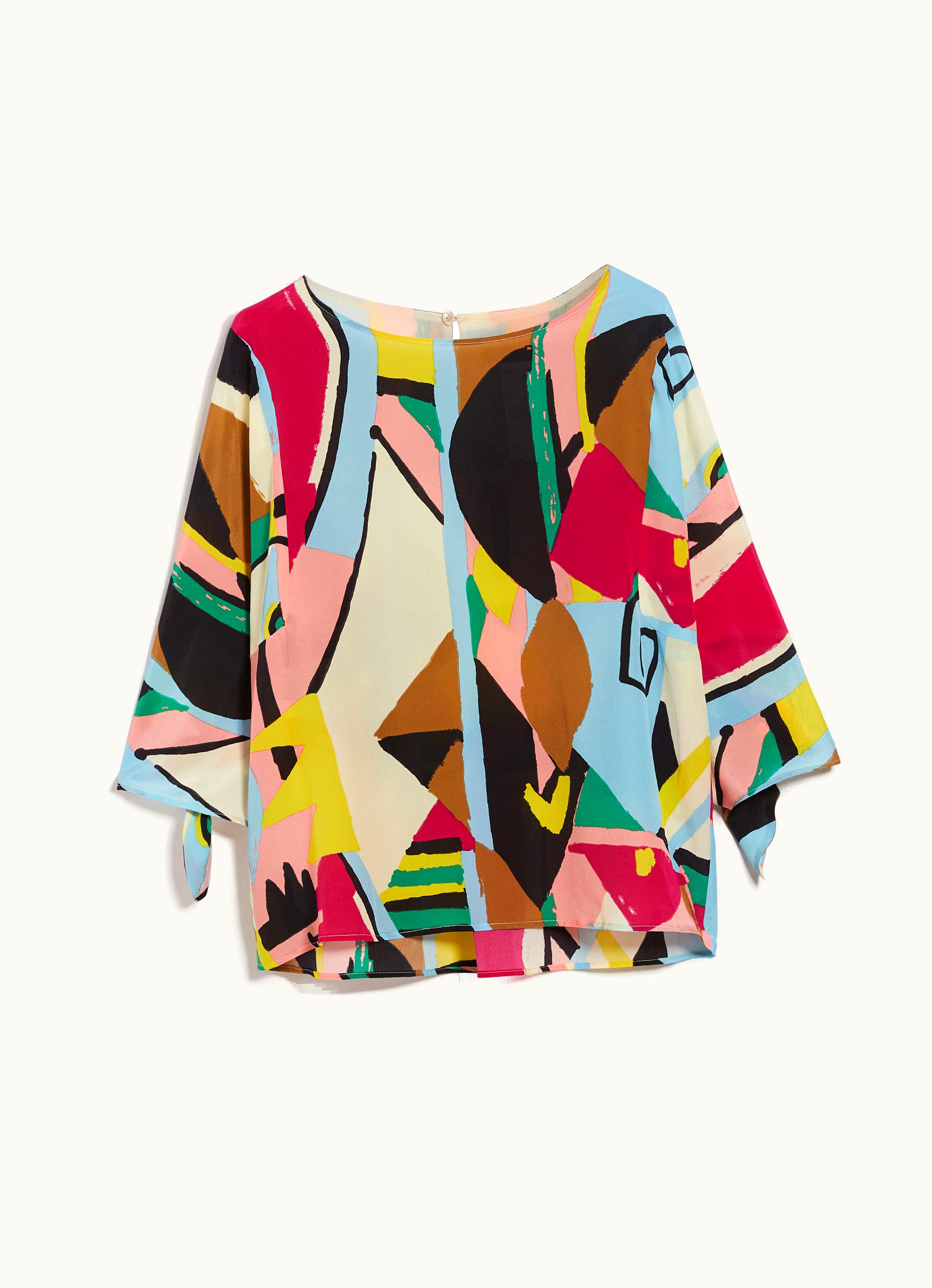 Max Mara Max Mara Silk Crepe De Chine Blouse Multicolour Pomposa