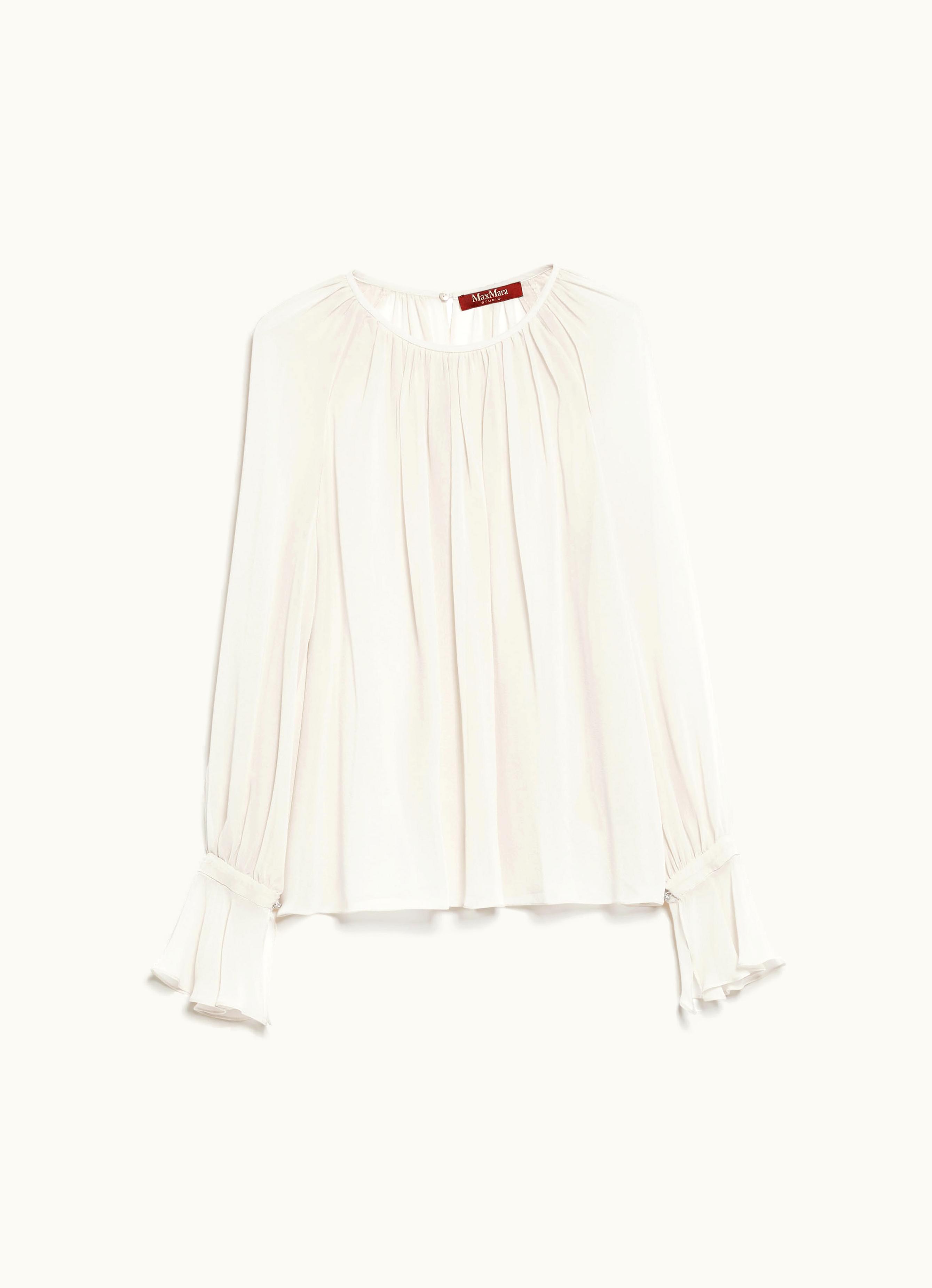 Max Mara Max Mara Silk Georgette Blouse Beige Yelina