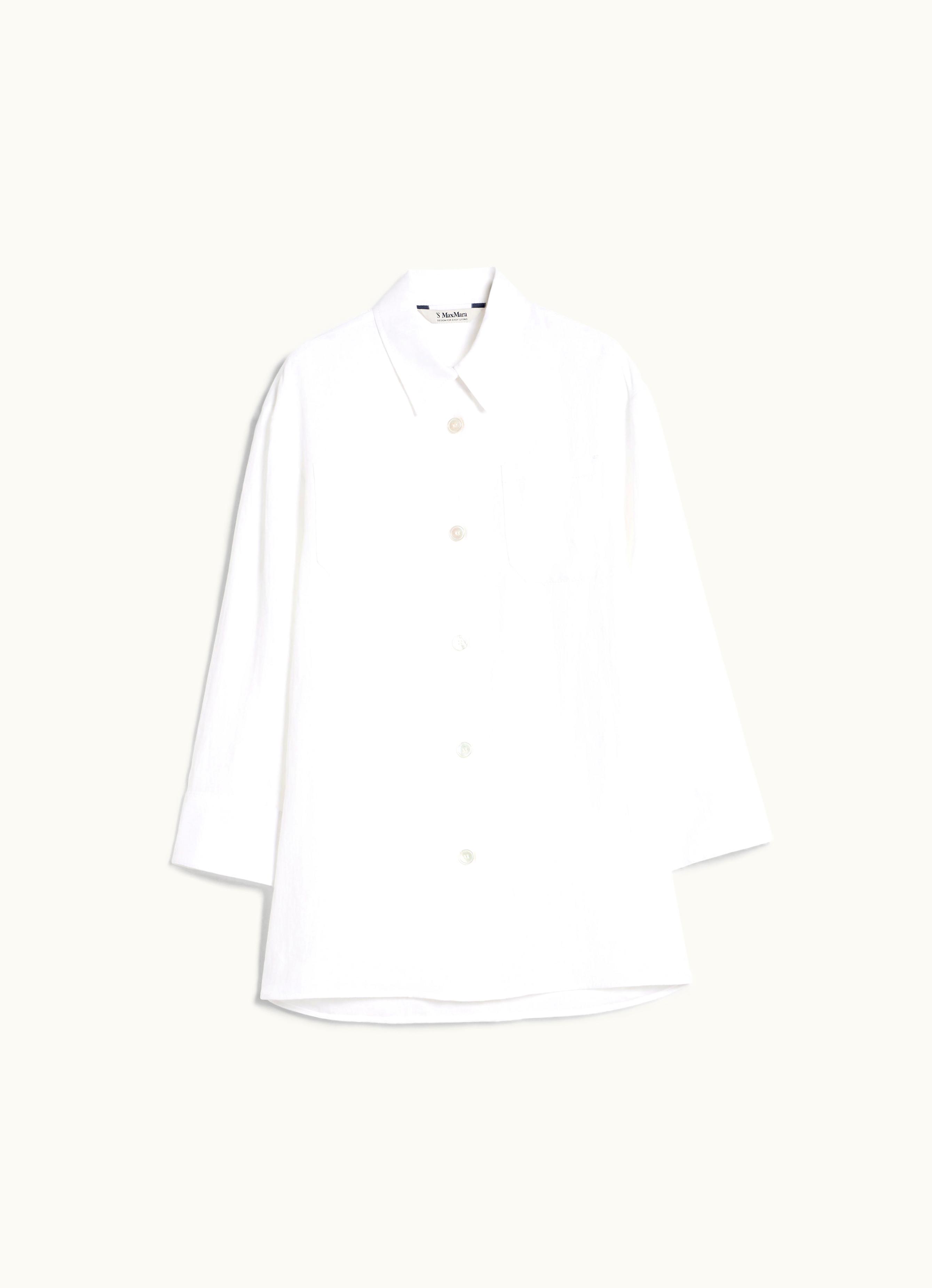 Max Mara Max Mara Linen Canvas Shirt Optical White Daria