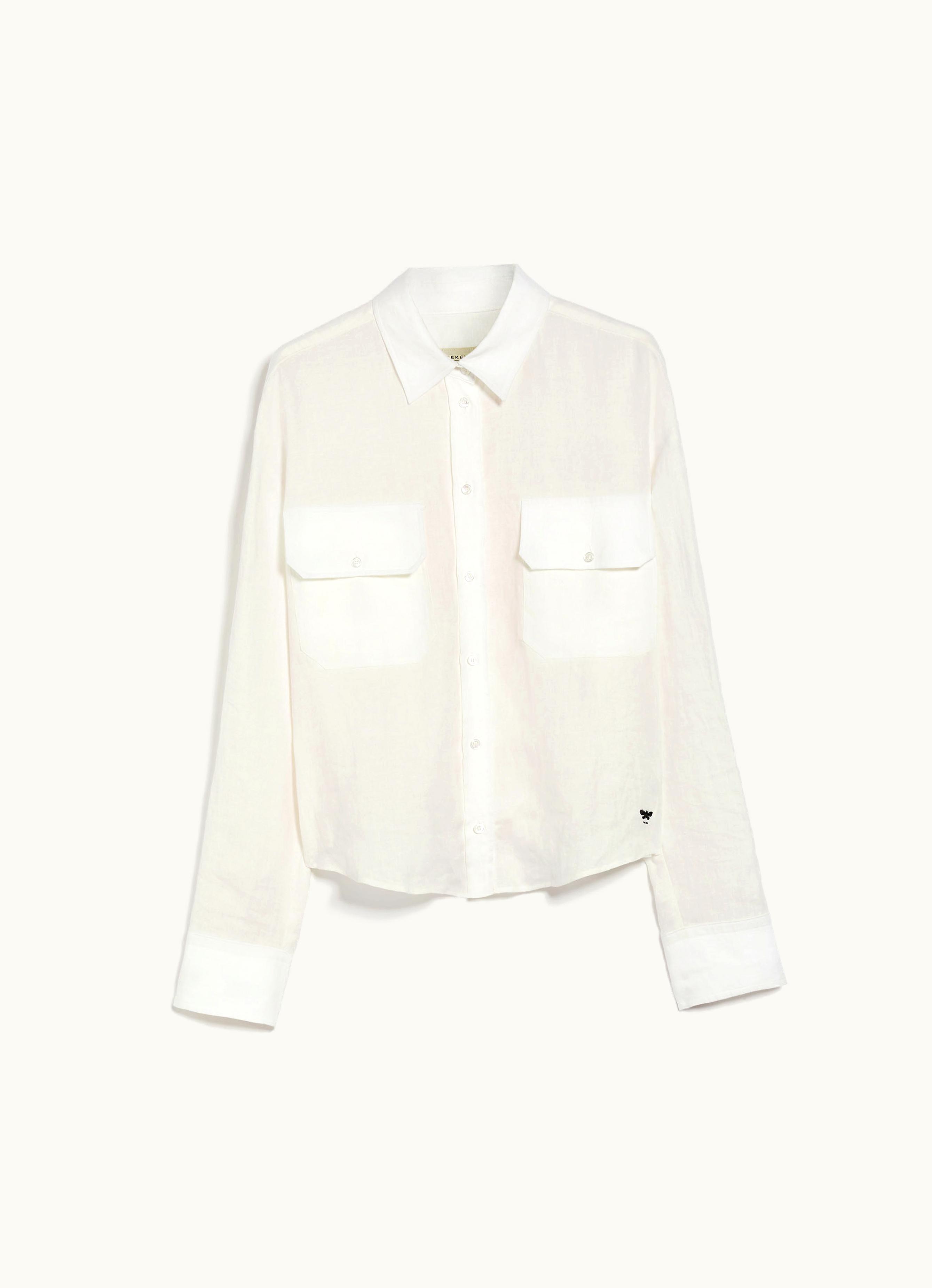 Max Mara Max Mara Linen Poplin Shirt White Eureka