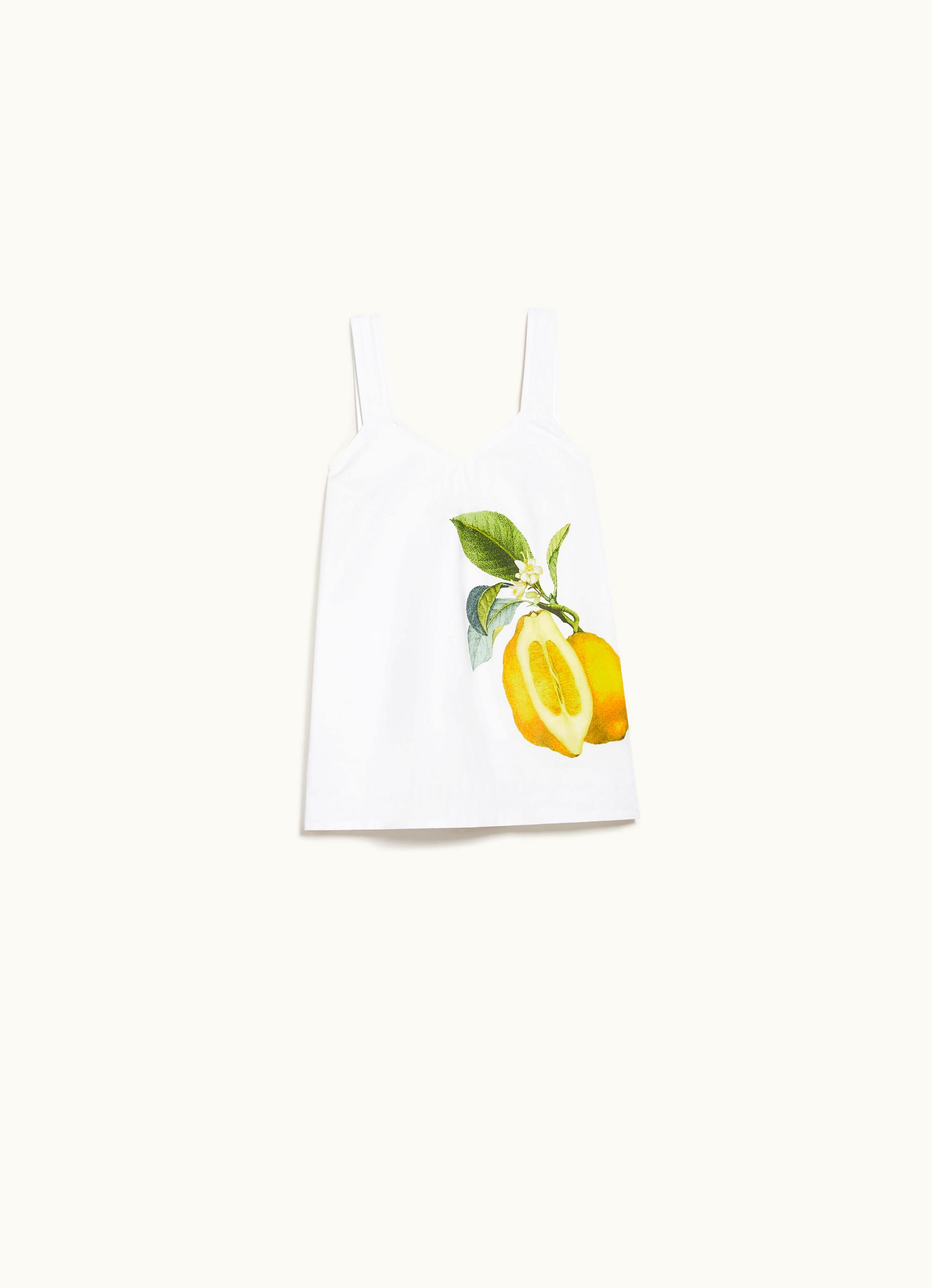 Max Mara Max Mara Lemon Print Top Optical White Ultra