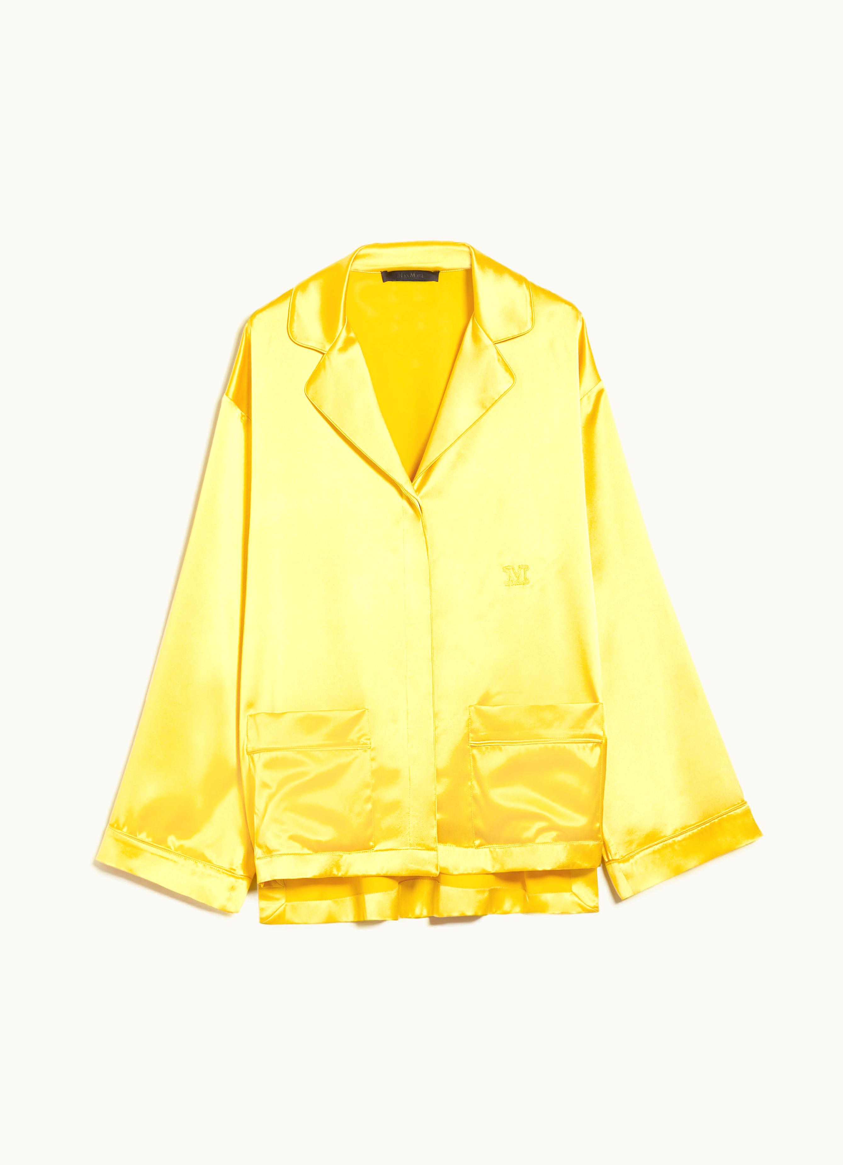 Max Mara Max Mara Silk Satin Pyjama Shirt Lemon Vasaio
