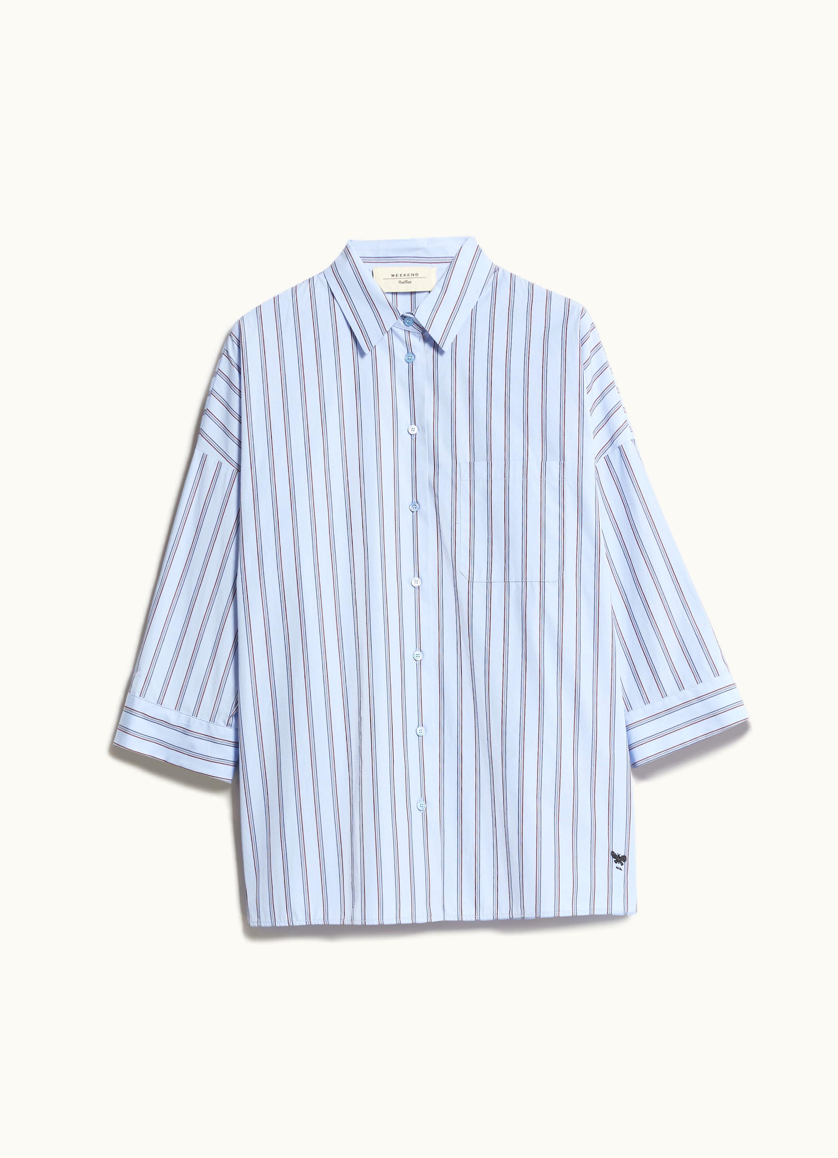 Max Mara Max Mara Cotton Poplin Shirt Light Blue Venus