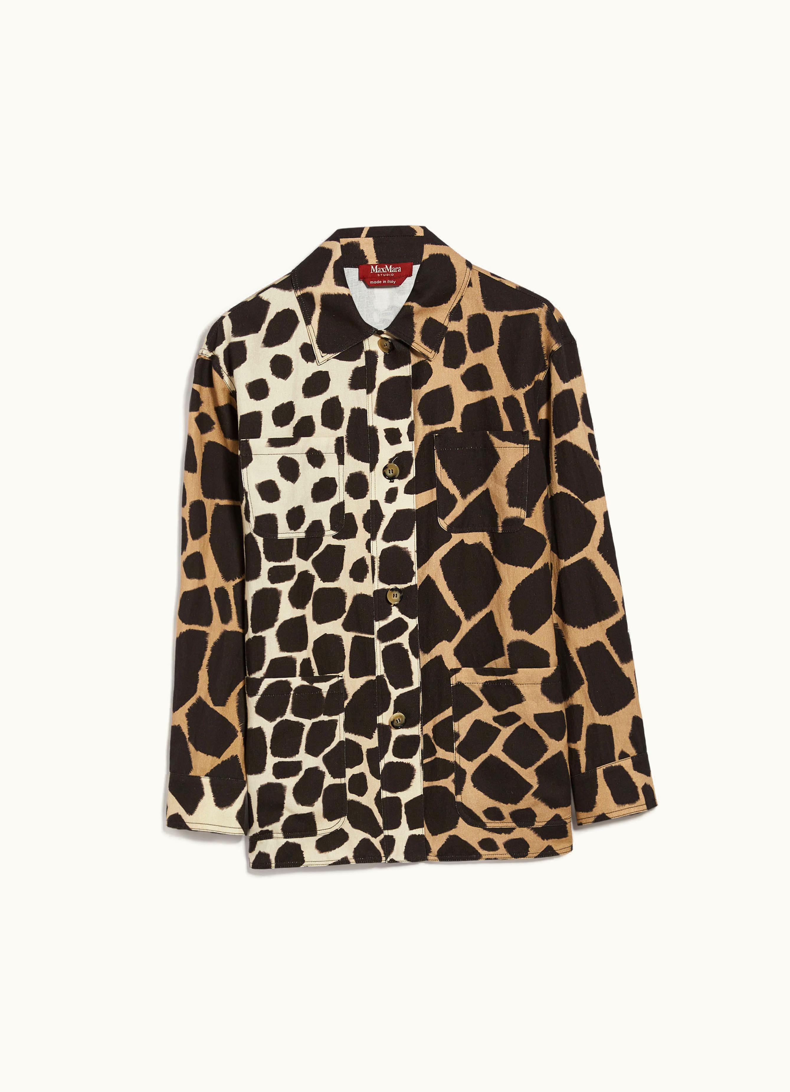 Max Mara Max Mara Printed Linen And Cotton Jacket Black Tesoro