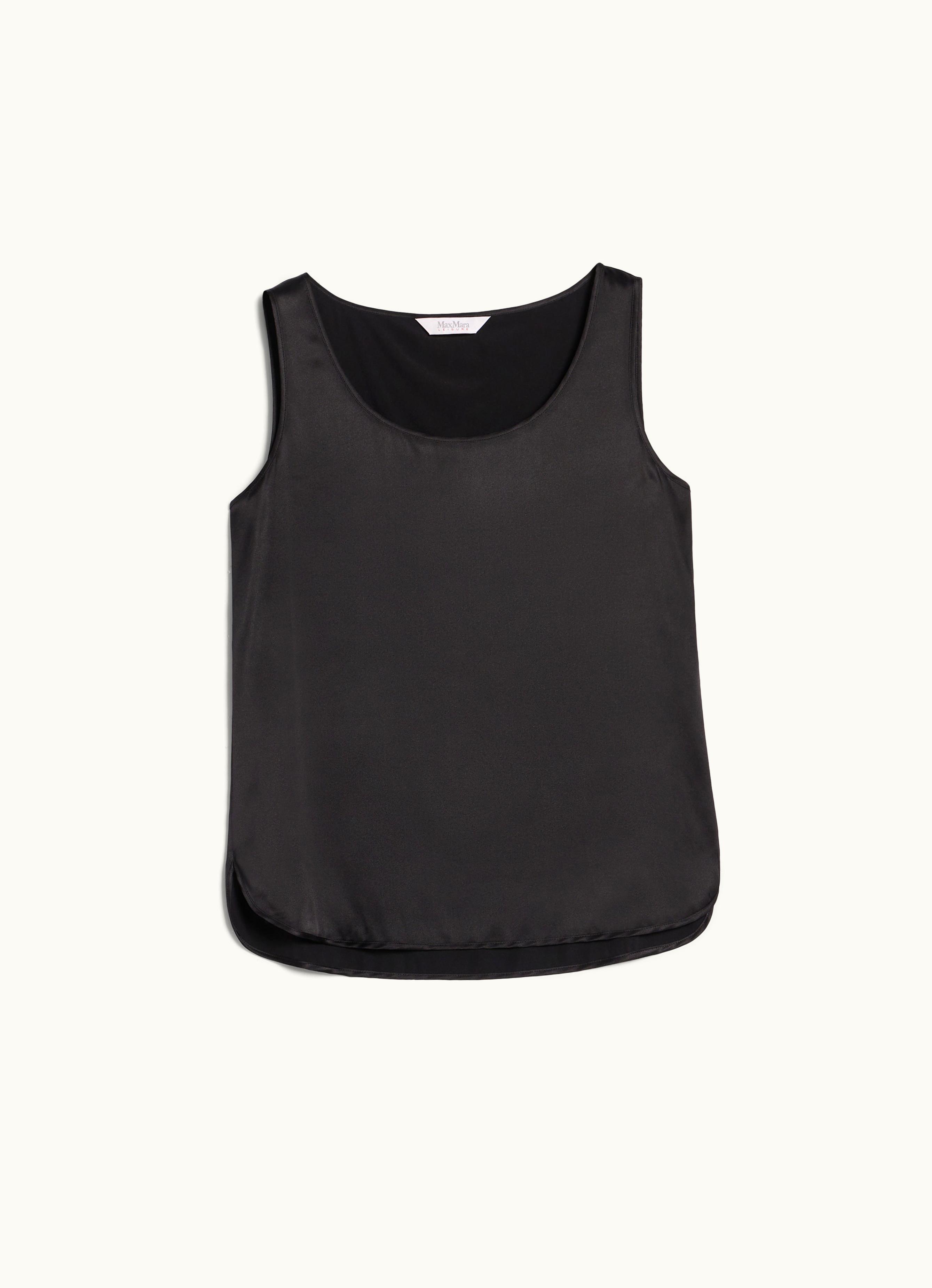 Max Mara Max Mara Silk Satin Top Black Pan