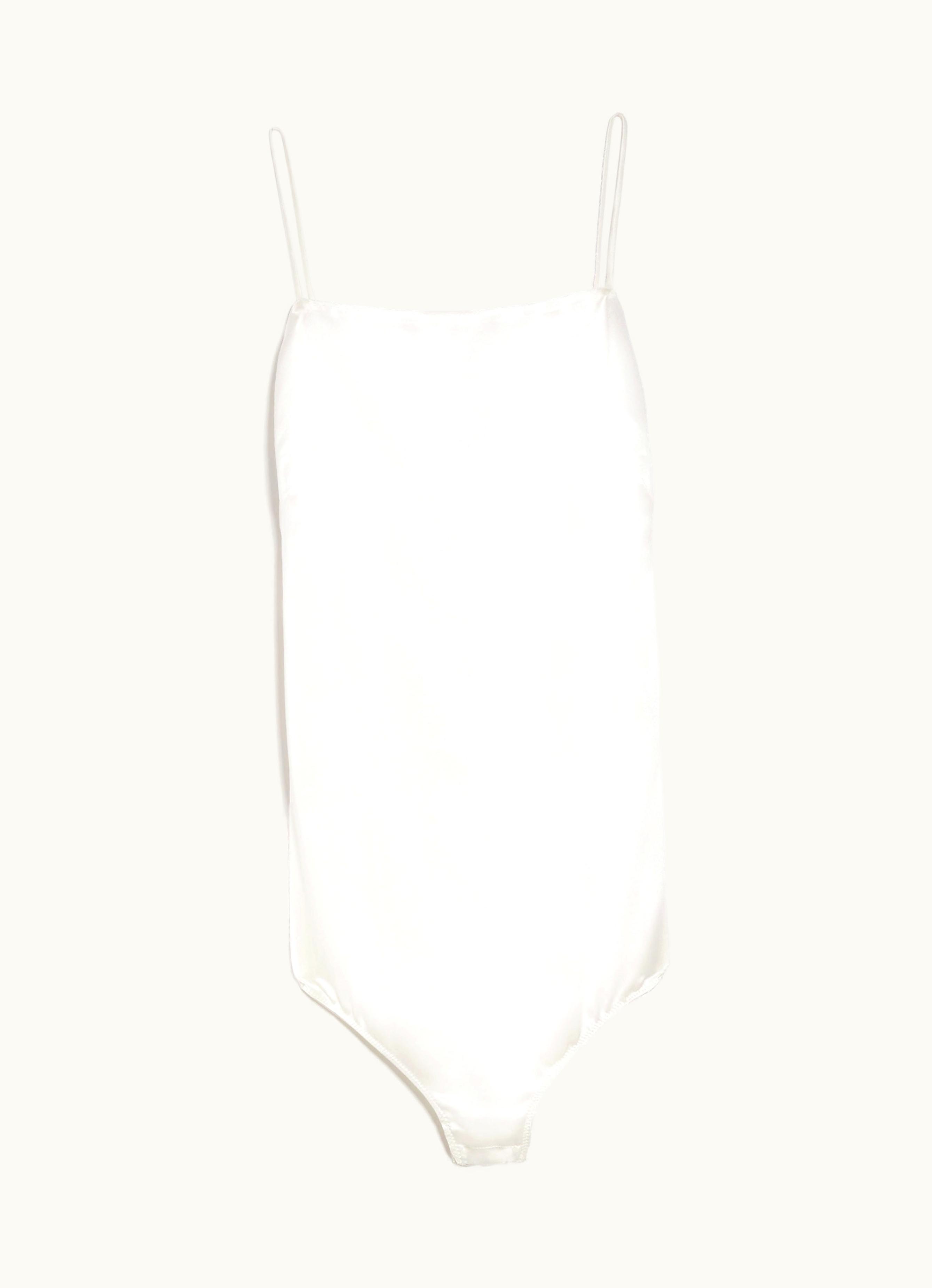 Max Mara Max Mara Silk Satin Bodysuit White Rugiada