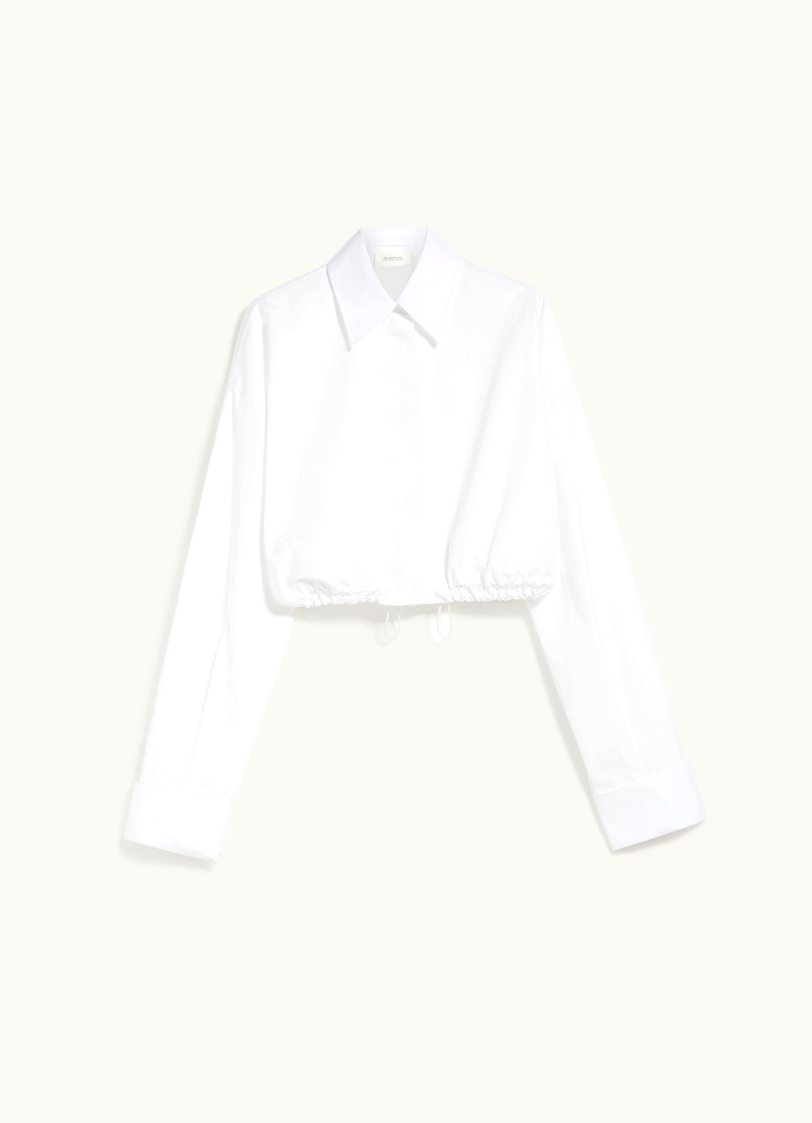 Max Mara Max Mara Boxy-fit Drawstring Shirt Optical White Sarong