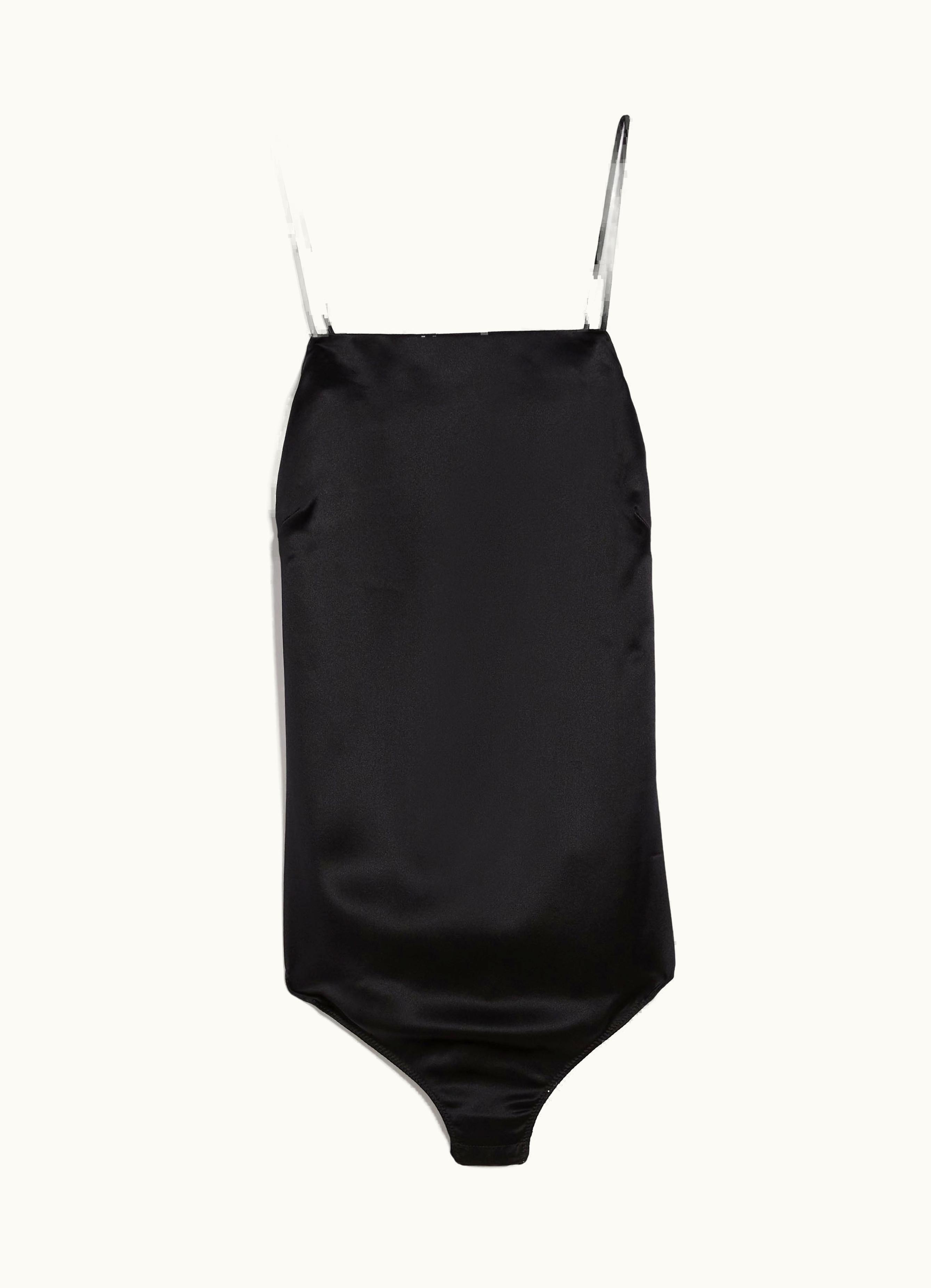 Max Mara Max Mara Silk Satin Bodysuit Black Rugiada