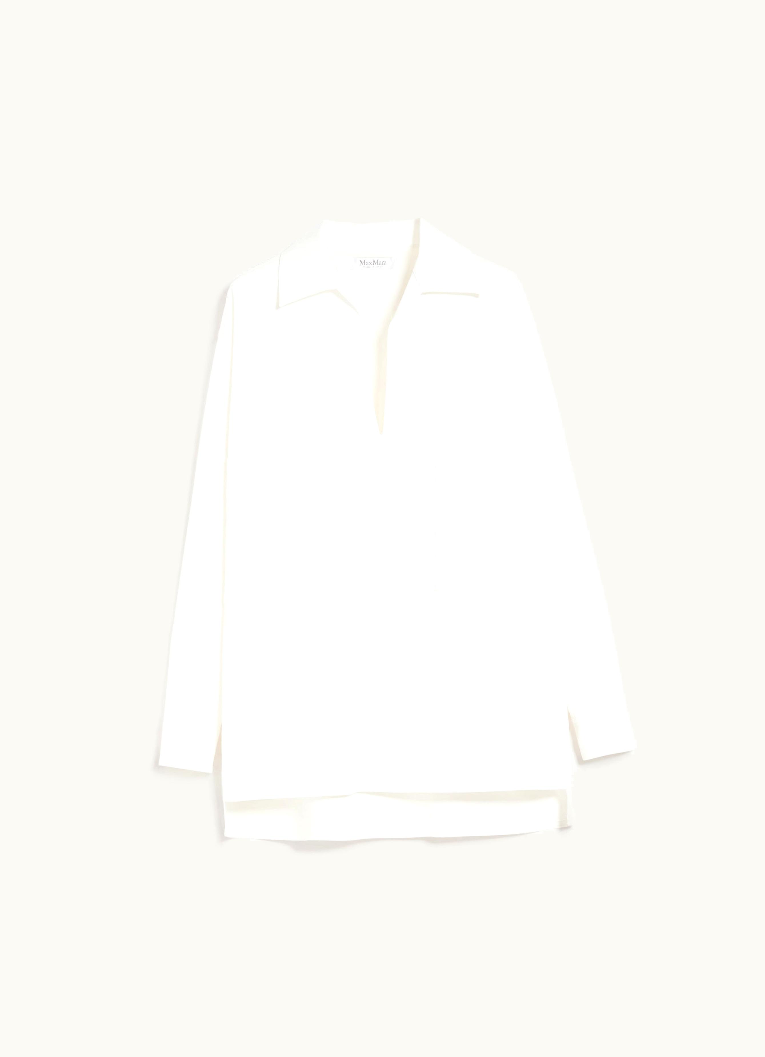 Max Mara Max Mara Oversized Shirt In Stretch Gabardine White Matassa