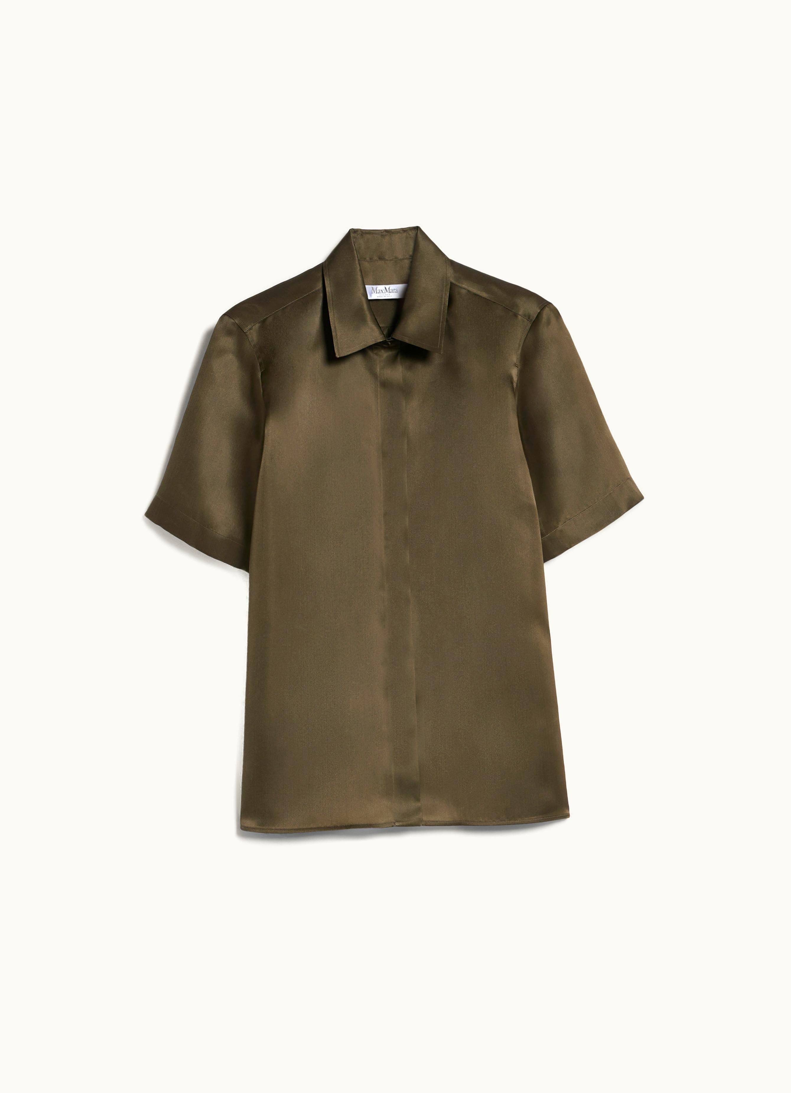Max Mara Max Mara Organza Shirt With Logo Kaki Acanto1234