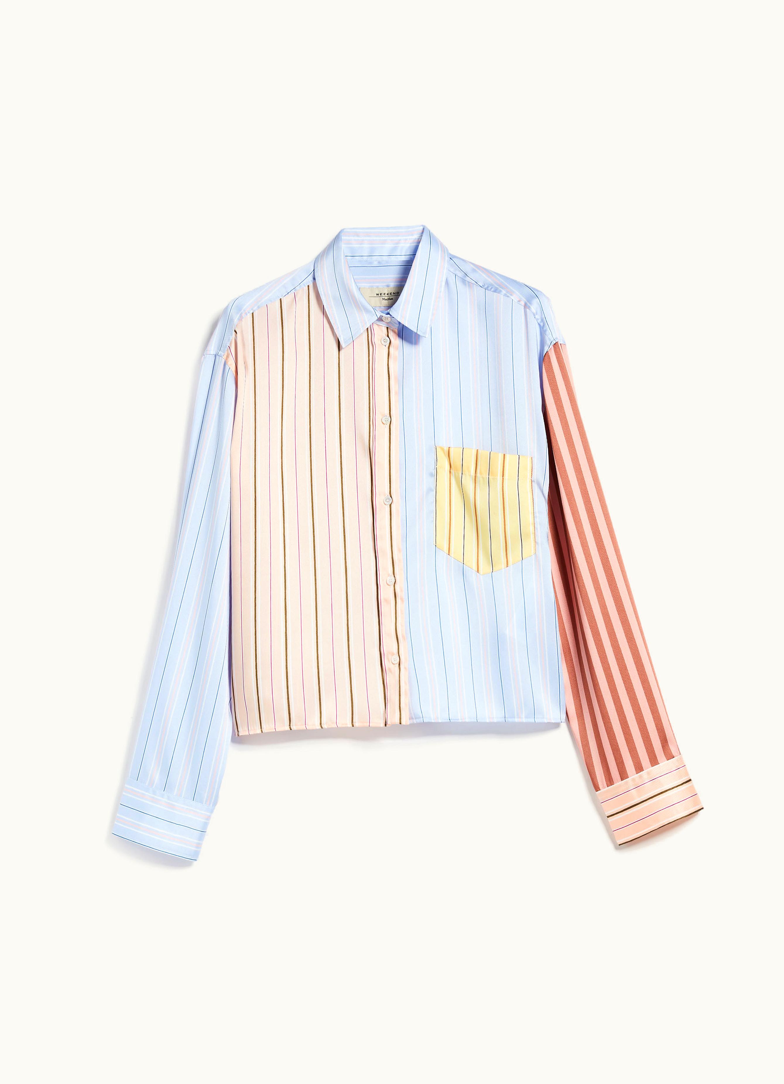 Max Mara Max Mara Striped Twill Shirt Sky Blue Suez