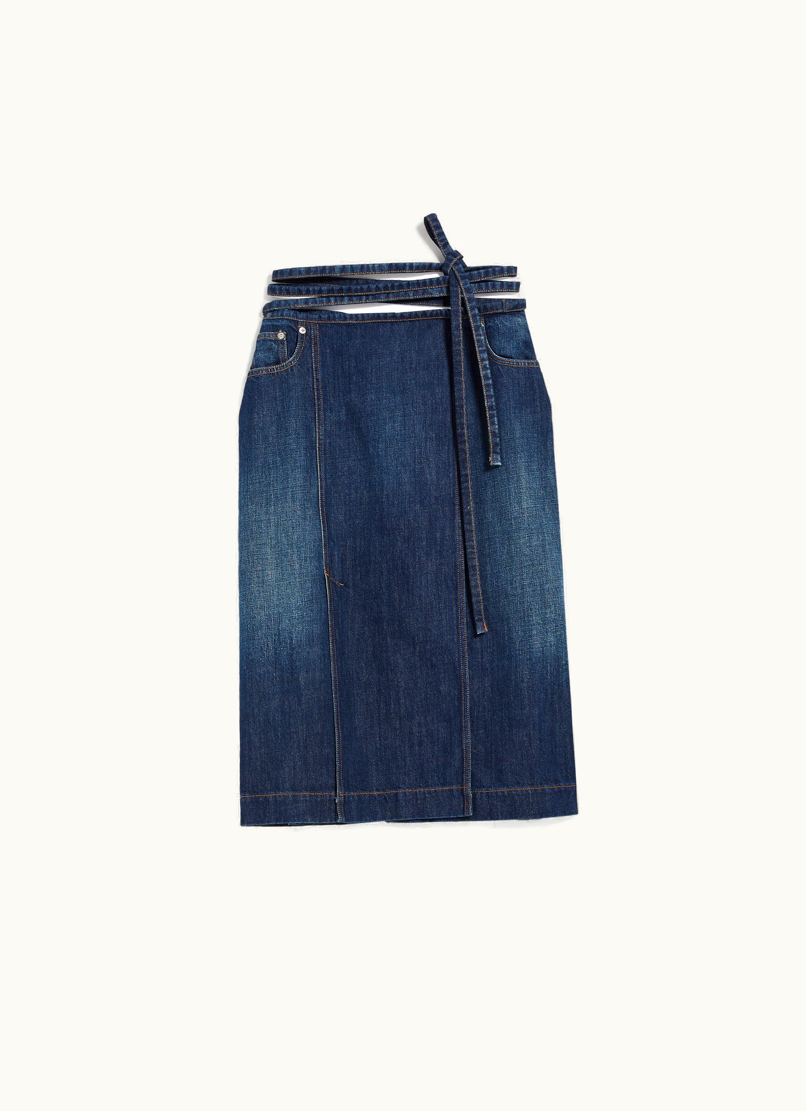 Max Mara Max Mara Denim Wrap Skirt Midnightblue Formica