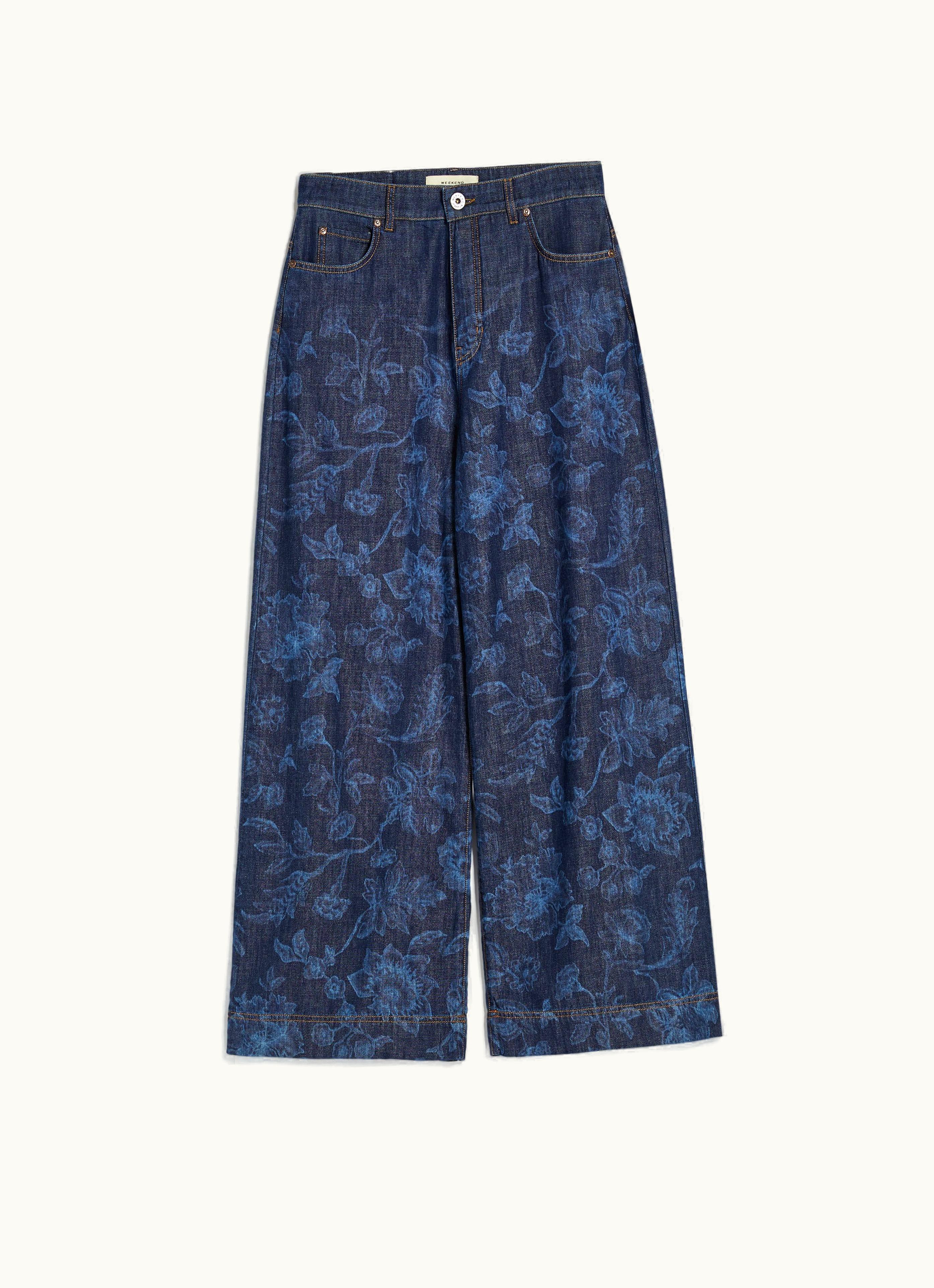 Max Mara Max Mara Floral Denim Jeans Navy Omelia