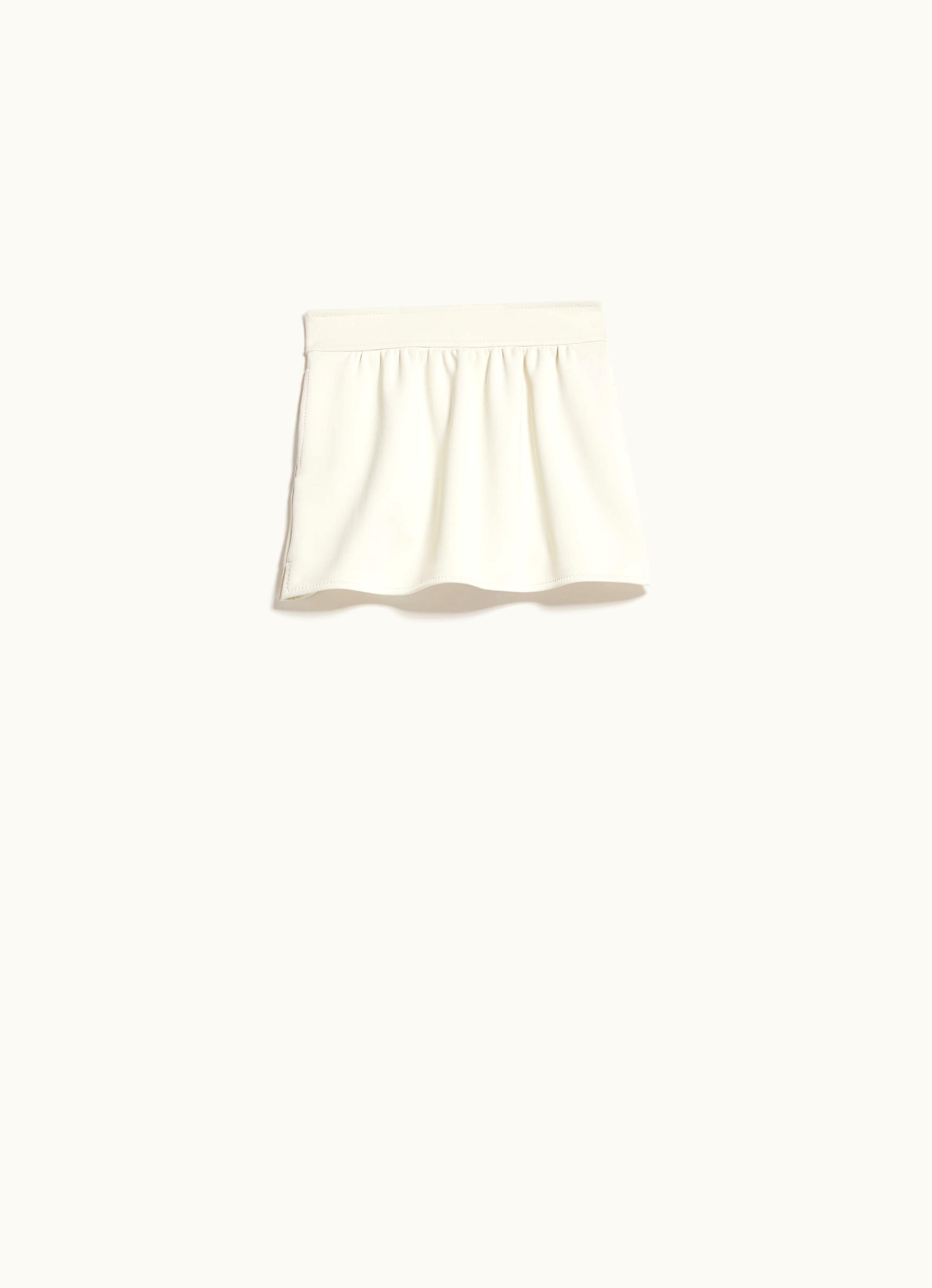 Max Mara Max Mara Short Skirt In Cotton Scuba Fabric Ivory Nettuno