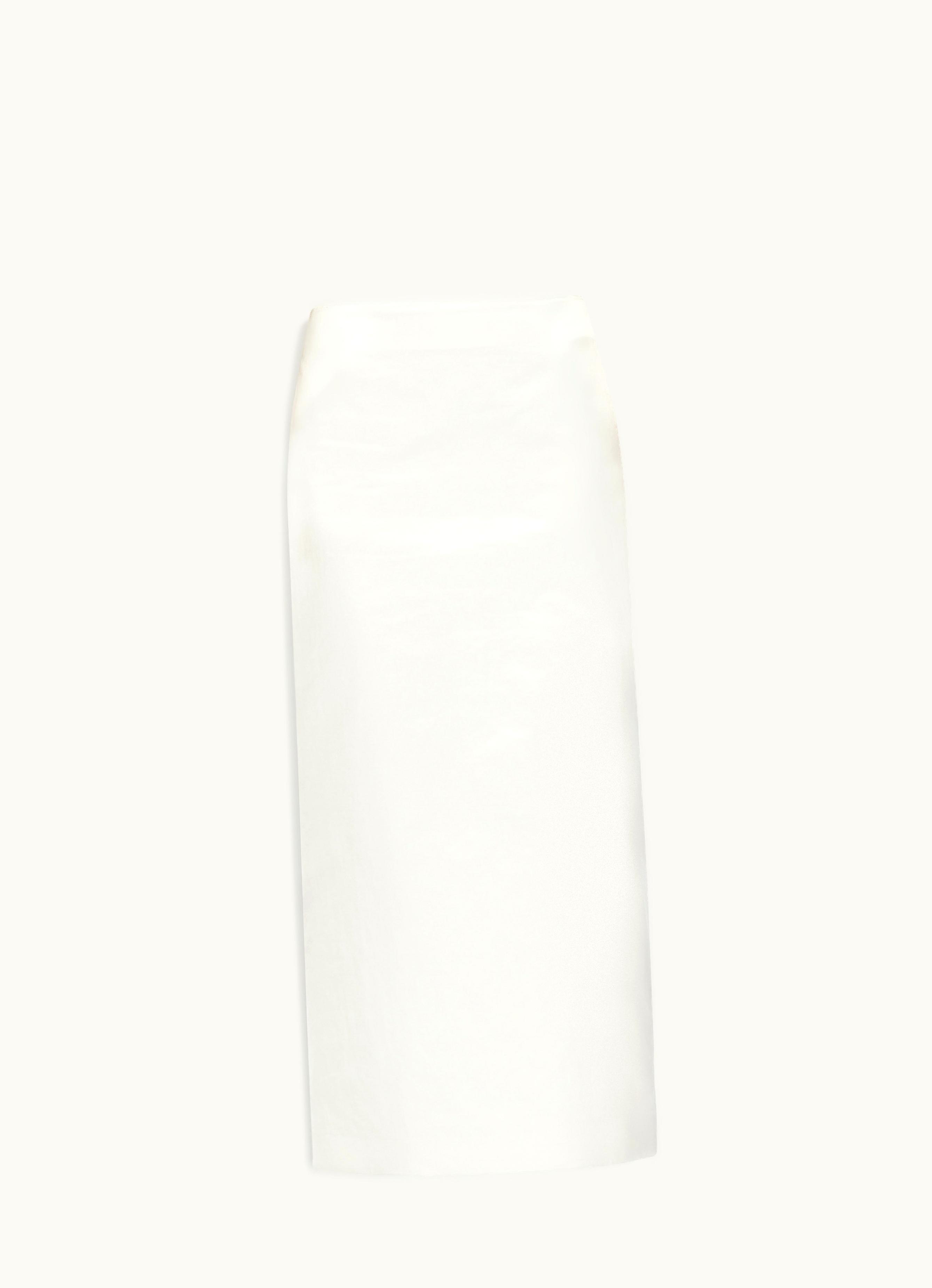 Max Mara Max Mara Technical Satin Long Skirt White Cellula