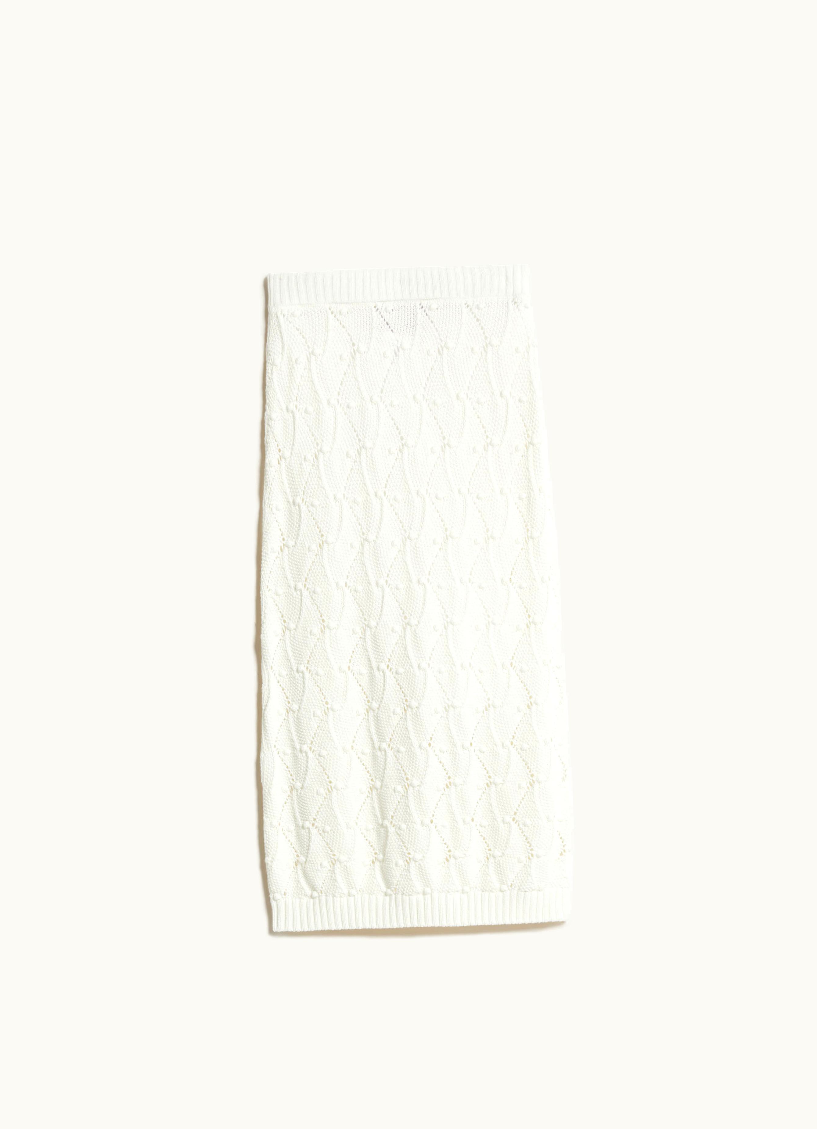 Max Mara Max Mara Argyle cotton-blend Pencil Skirt White Goloso