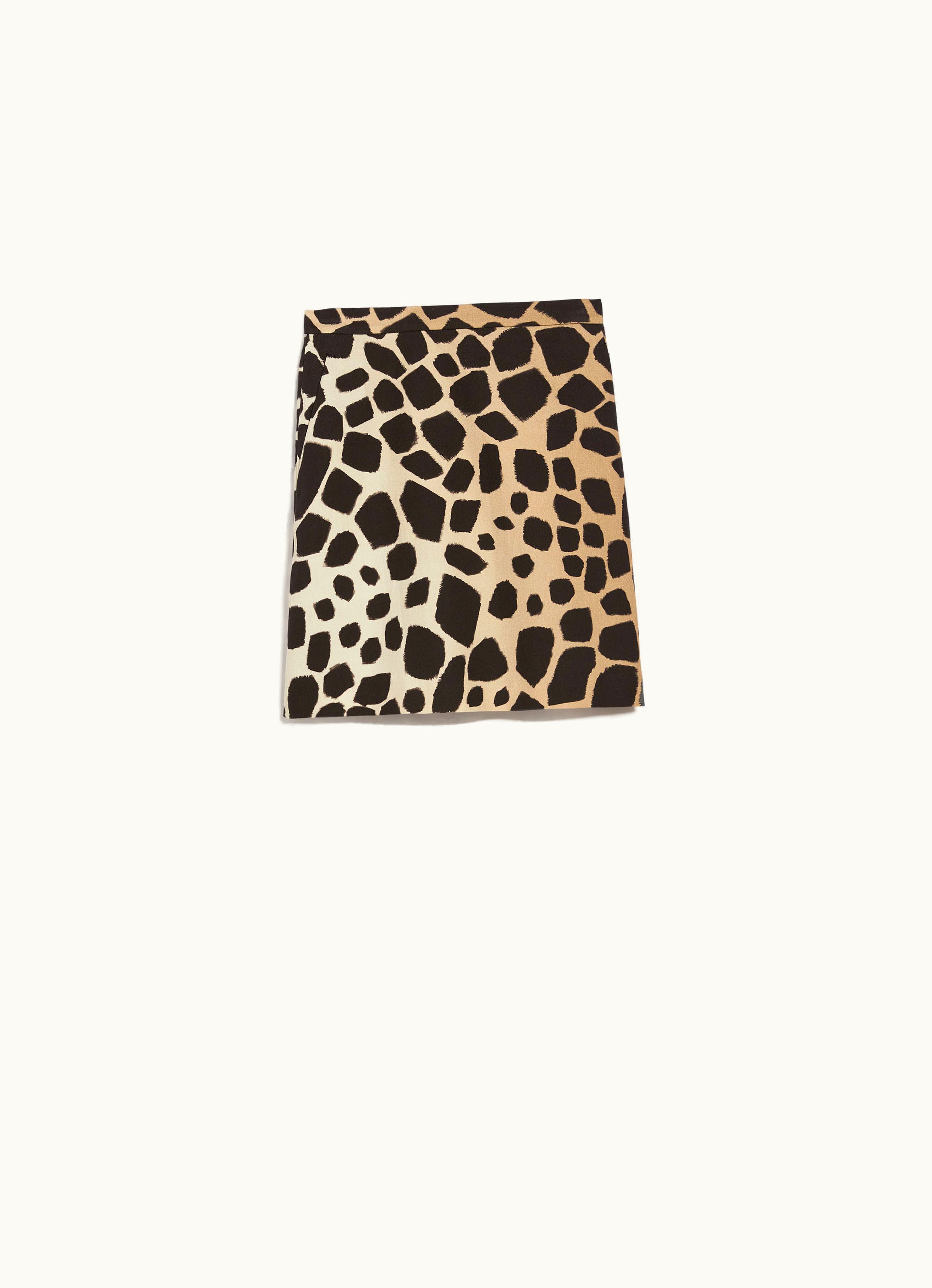 Max Mara Max Mara Short Printed Linen And Cotton Skirt Black Giovane