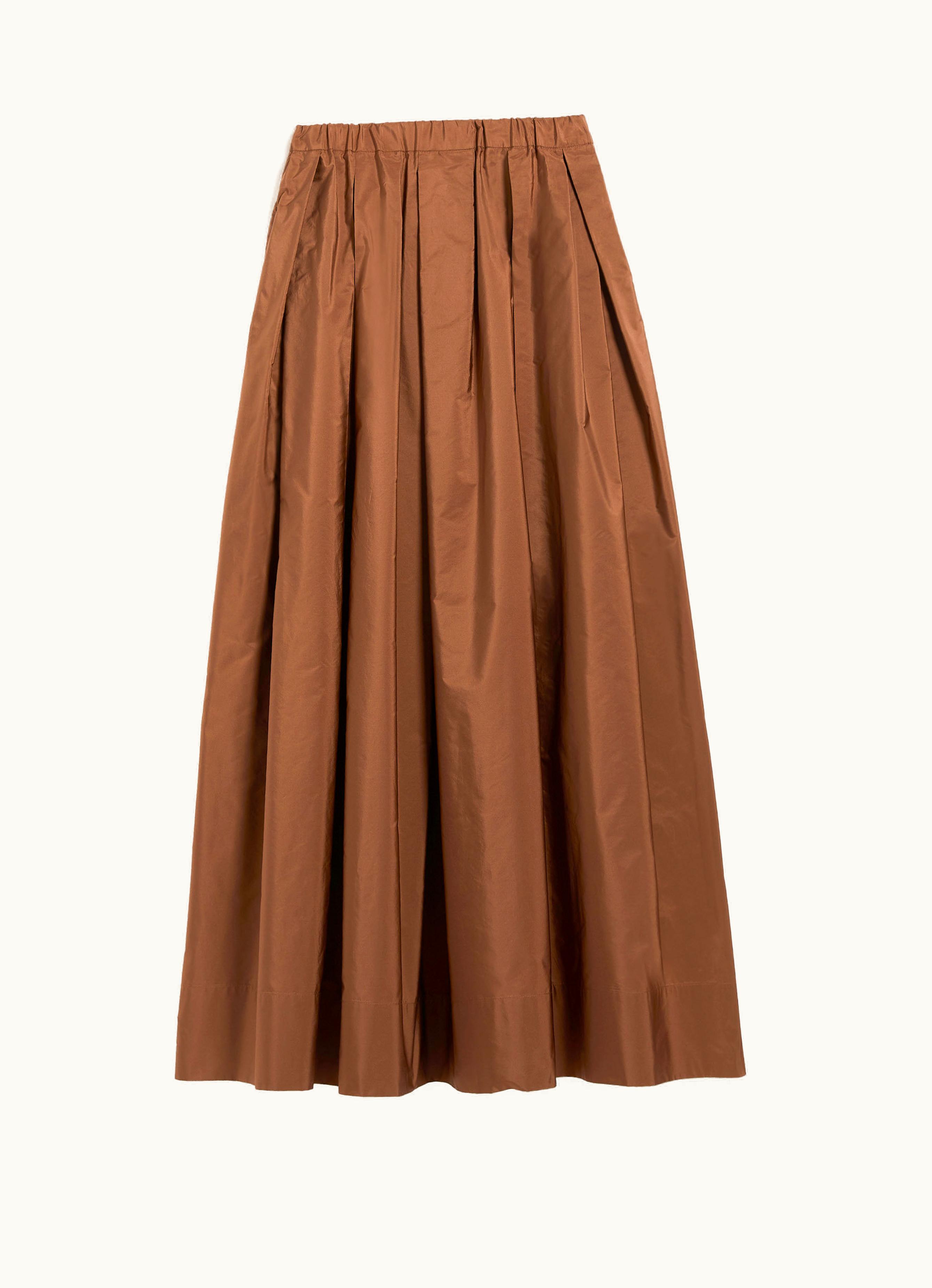 Max Mara Max Mara Flared Taffeta Skirt Hazelnut Brown Tripoli