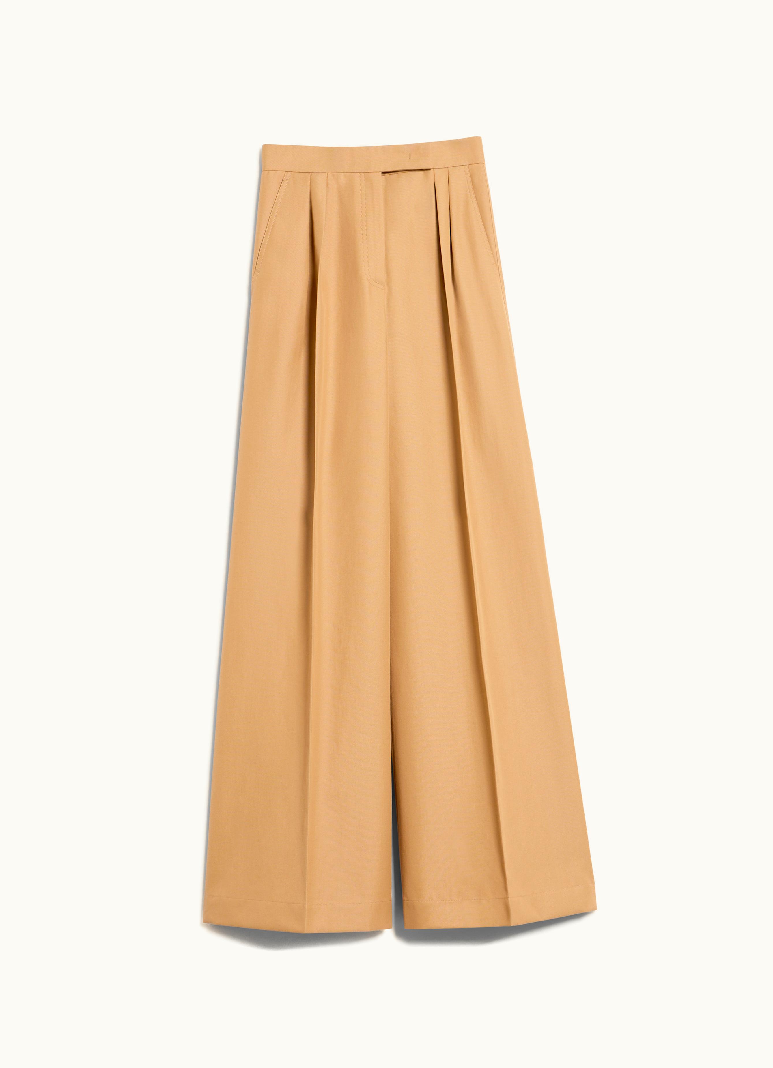Max Mara Max Mara Wide-leg Cotton Trousers Tobacco Corte