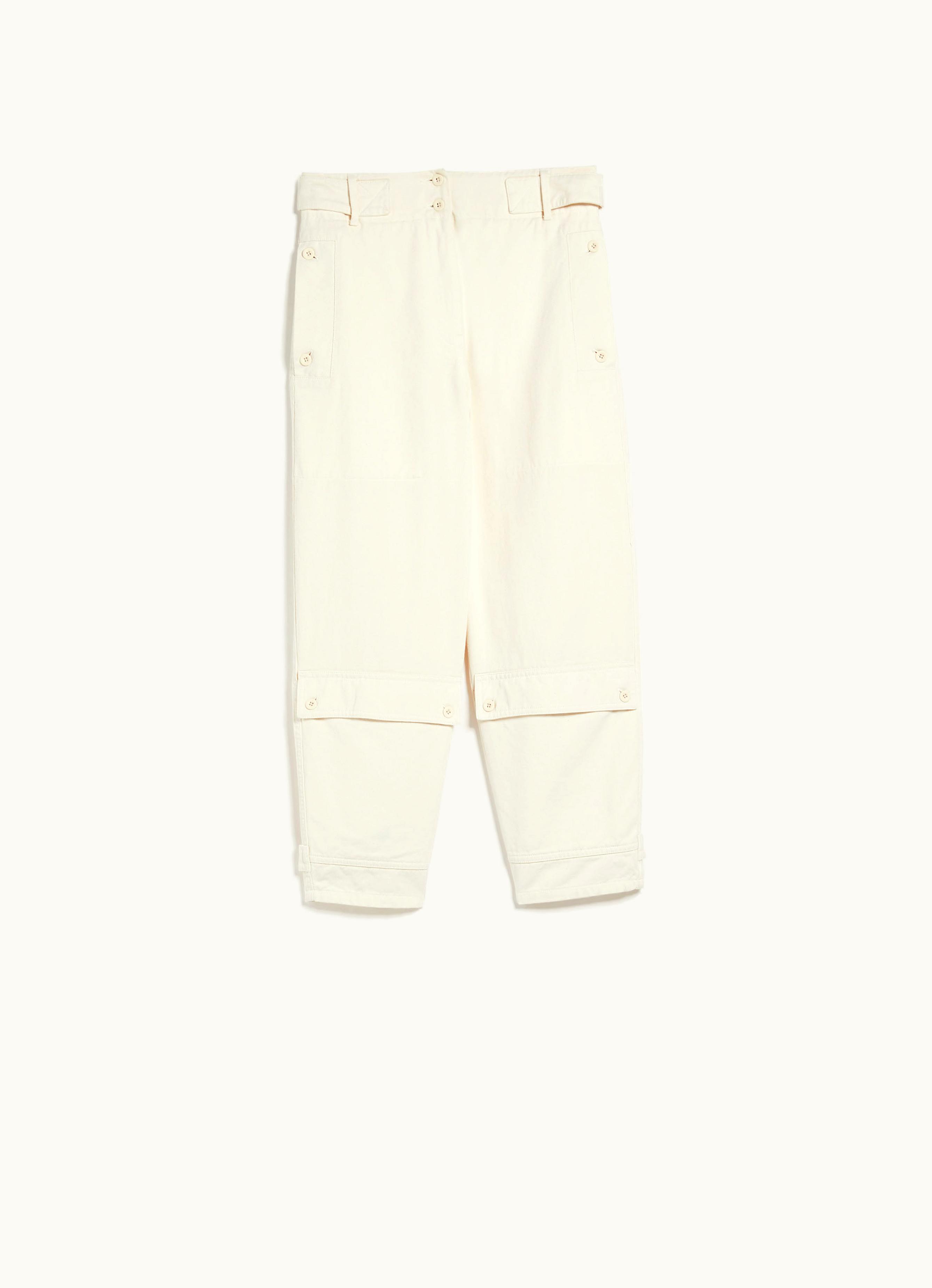 Max Mara Max Mara Cotton Worker Trousers Ecru Gilbert