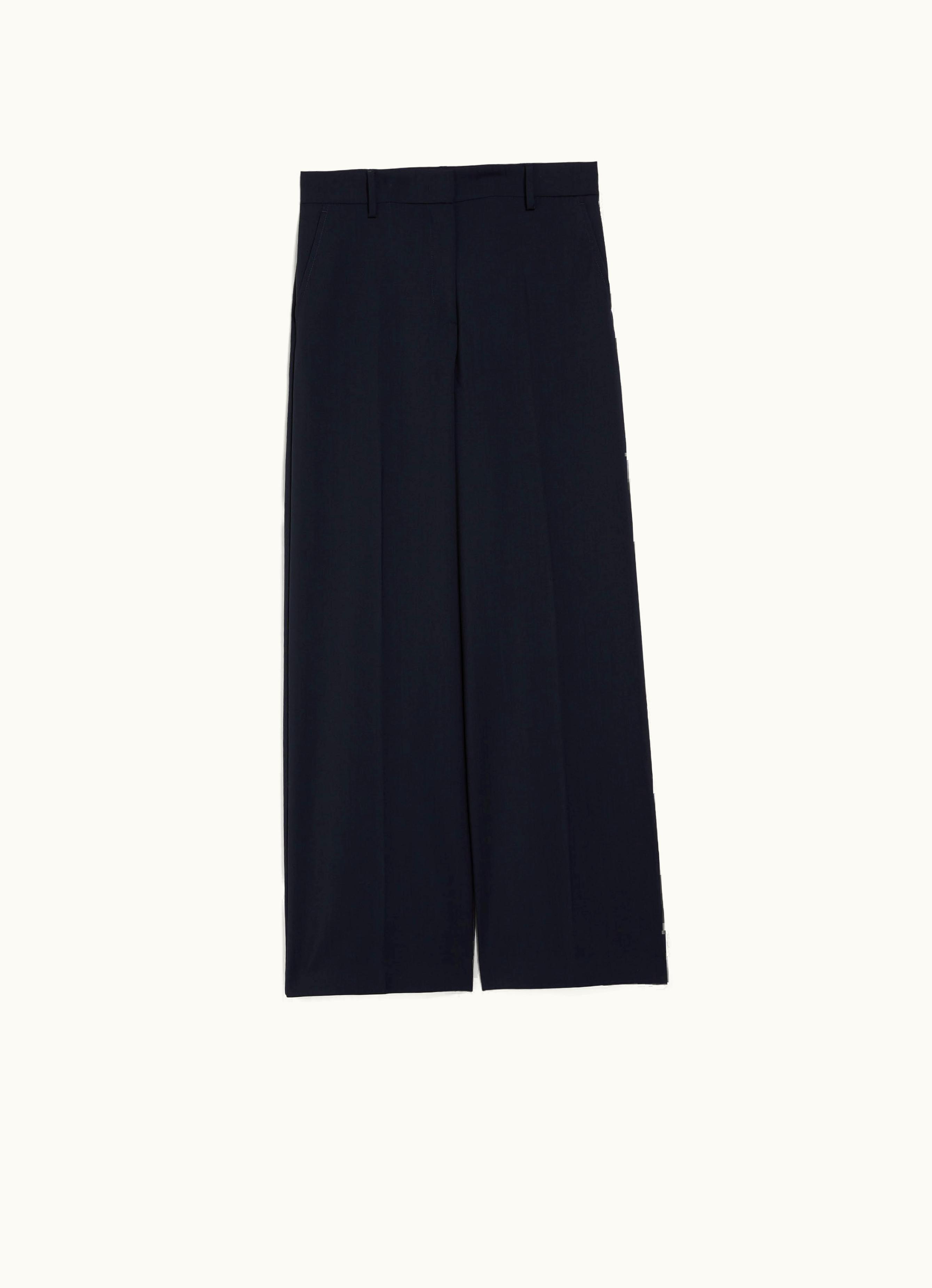 Max Mara Max Mara Woollen Cloth Palazzo Trousers Navy Visivo