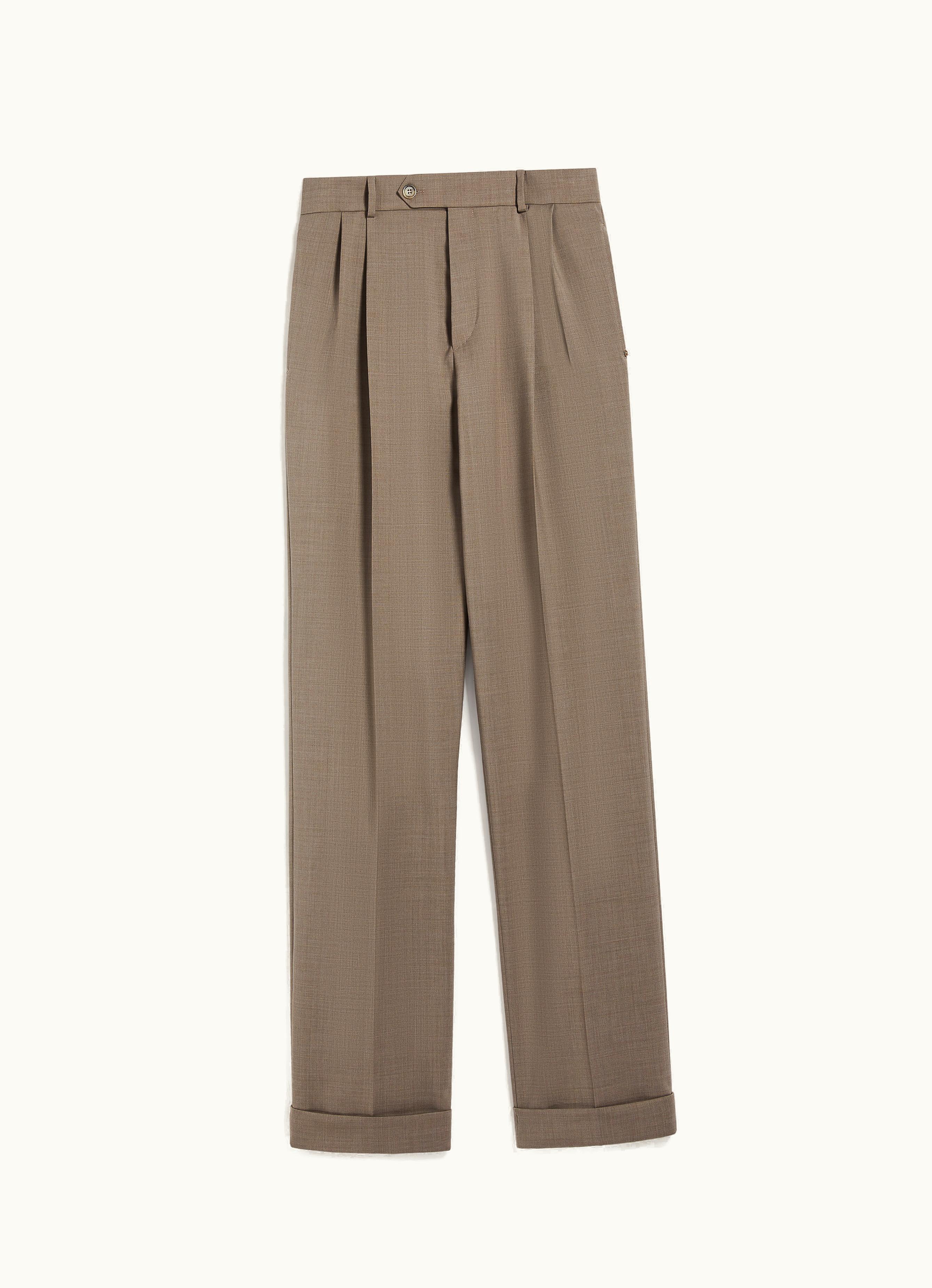 Max Mara Max Mara Low-rise Stretch Wool Trousers Turtledove Ferito