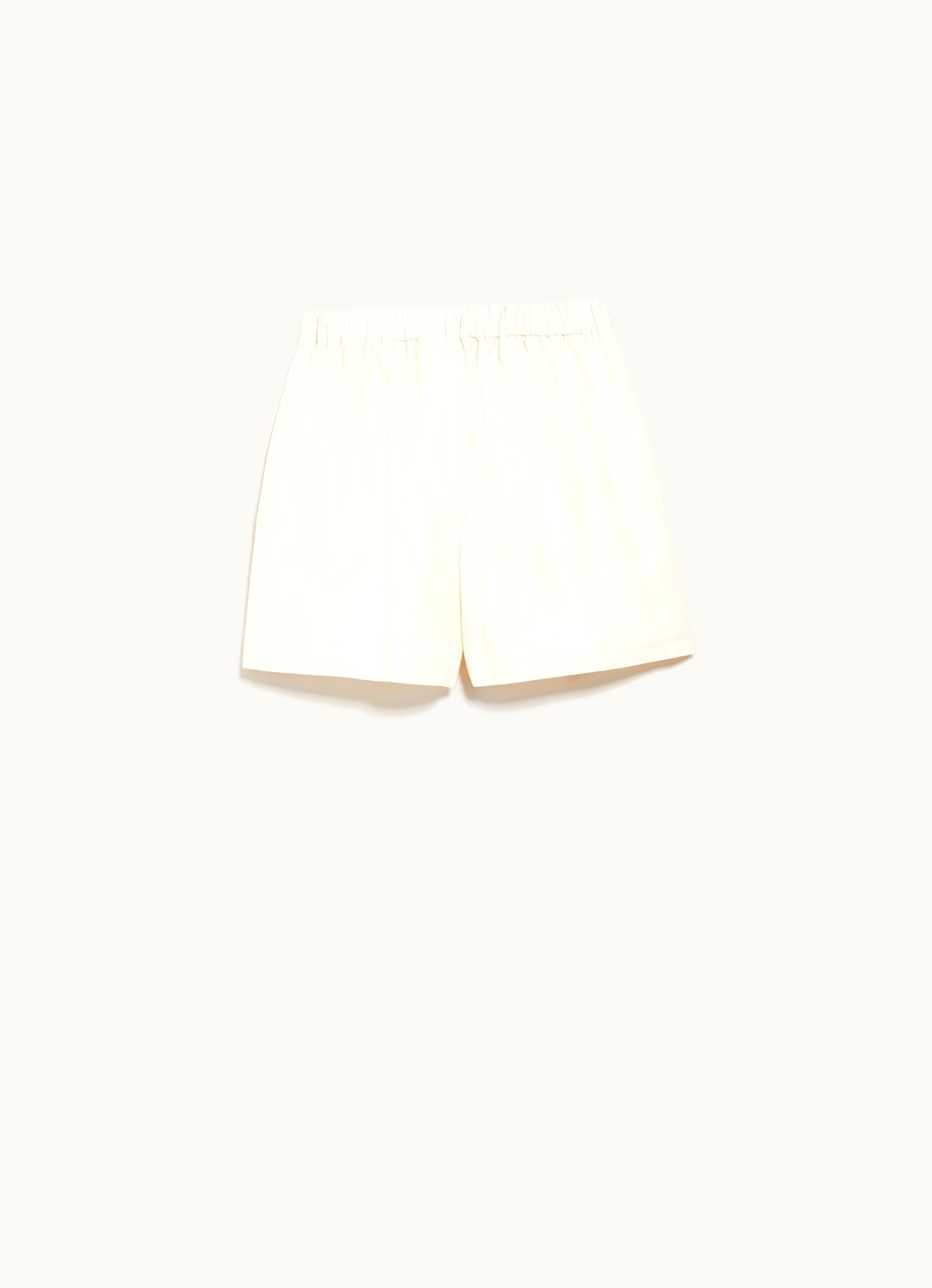 Max Mara Max Mara Cotton Shorts With Monogram Embroidery Ivory Piadena