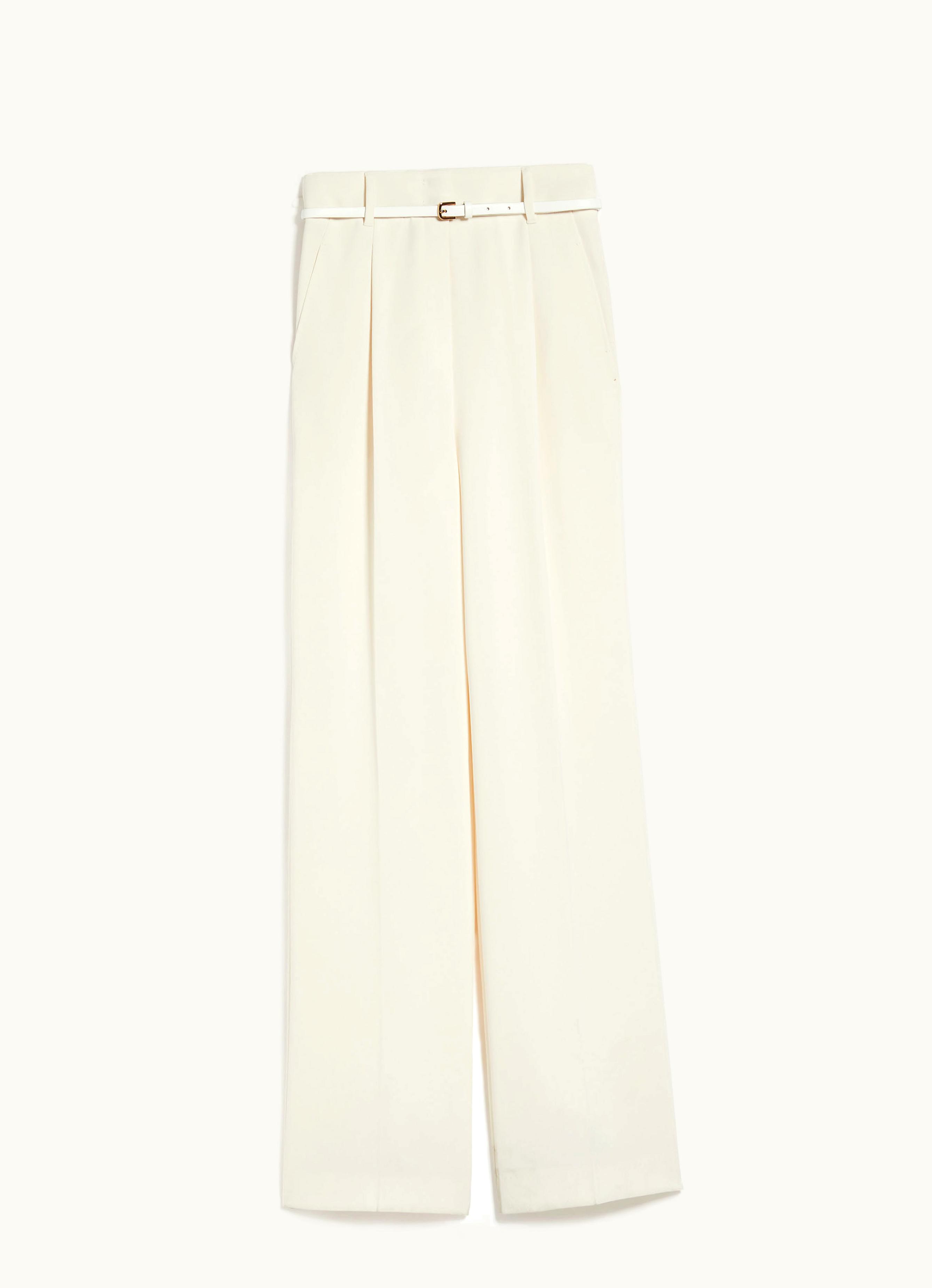 Max Mara Max Mara Flowing Cady Trousers Ivory Lontra