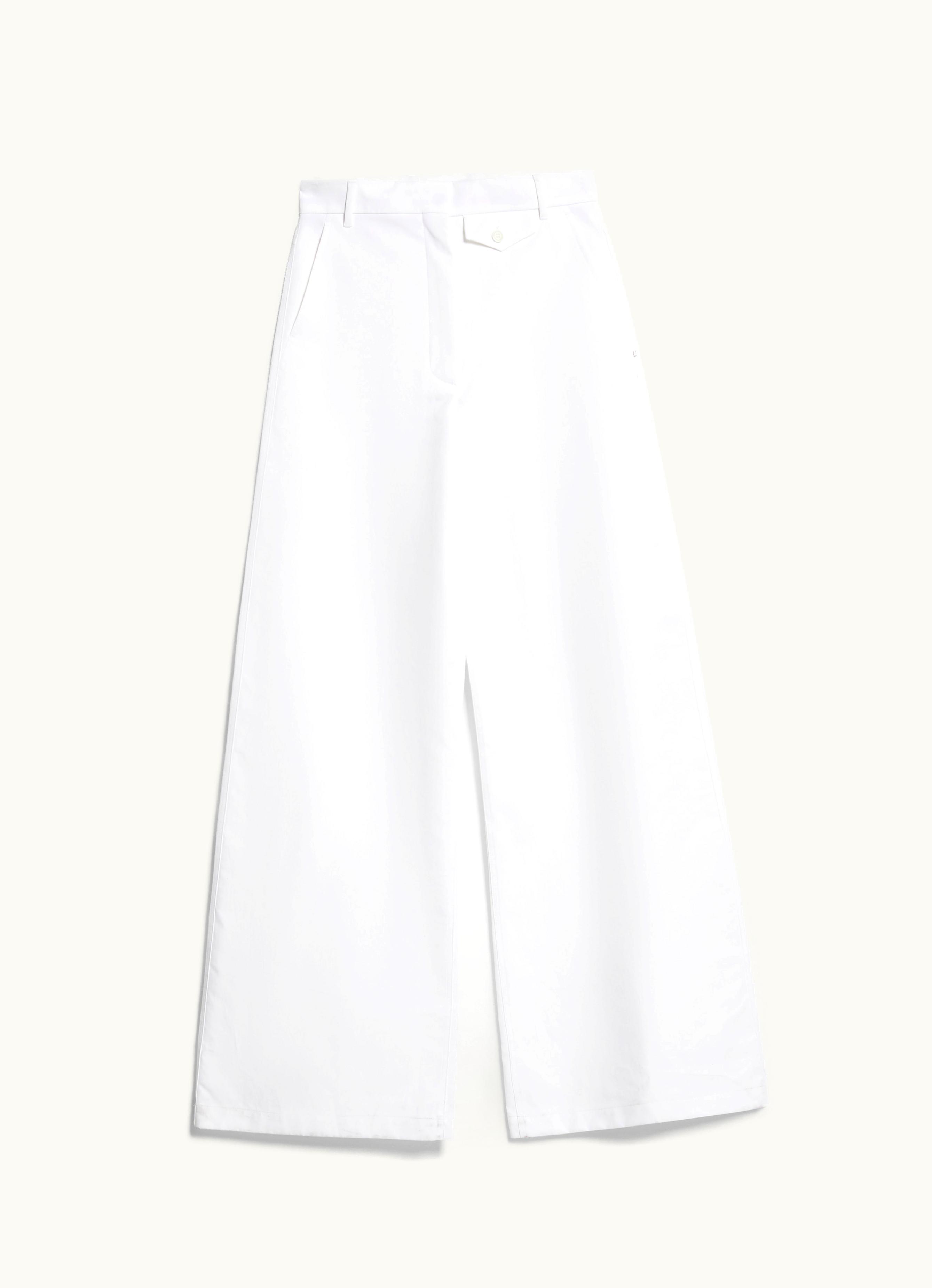 Max Mara Max Mara Oversized Bonded Cotton Trousers Optical White Febo