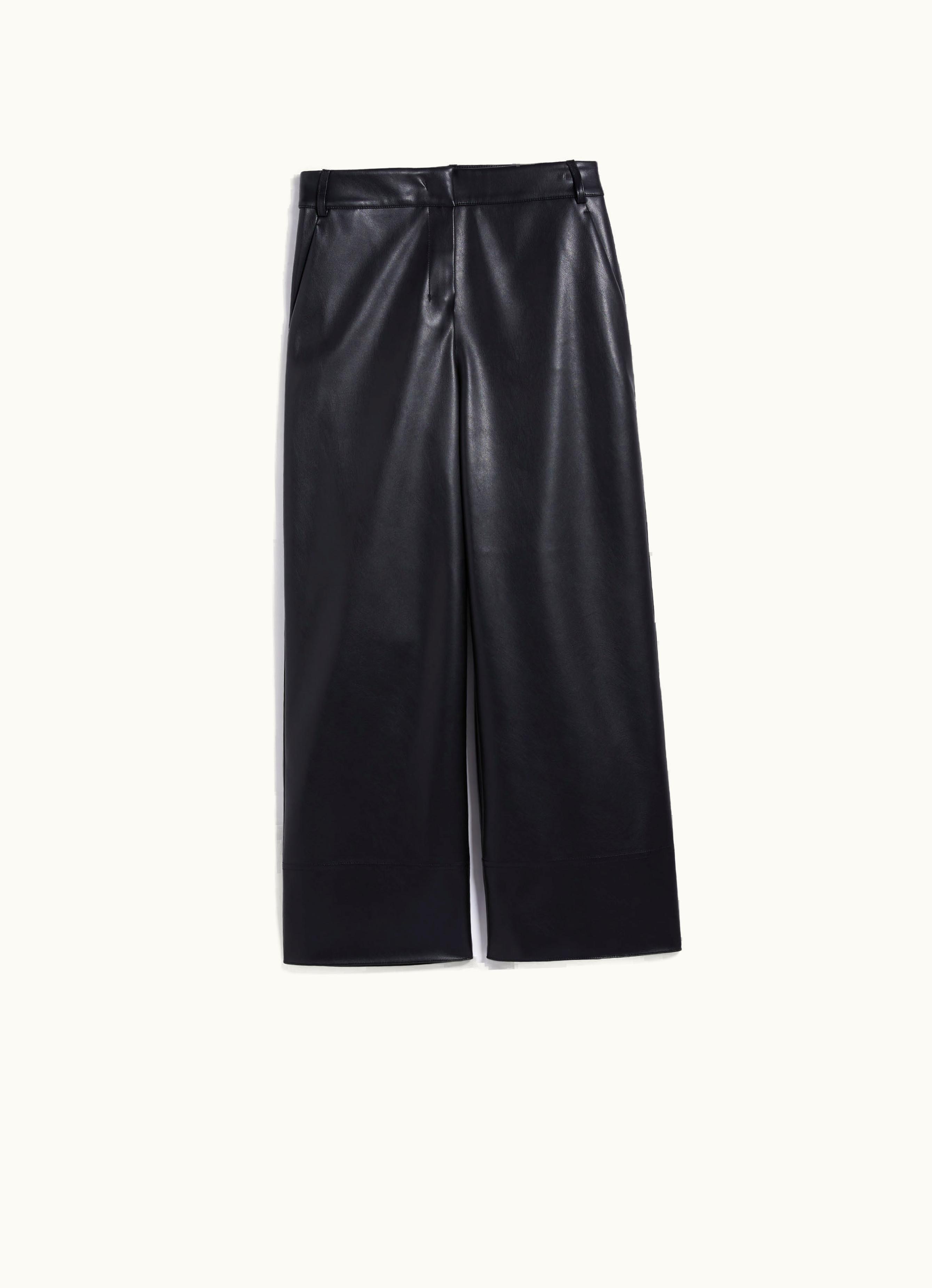 Max Mara Max Mara Coated Fabric Slim Trousers Black Soprano