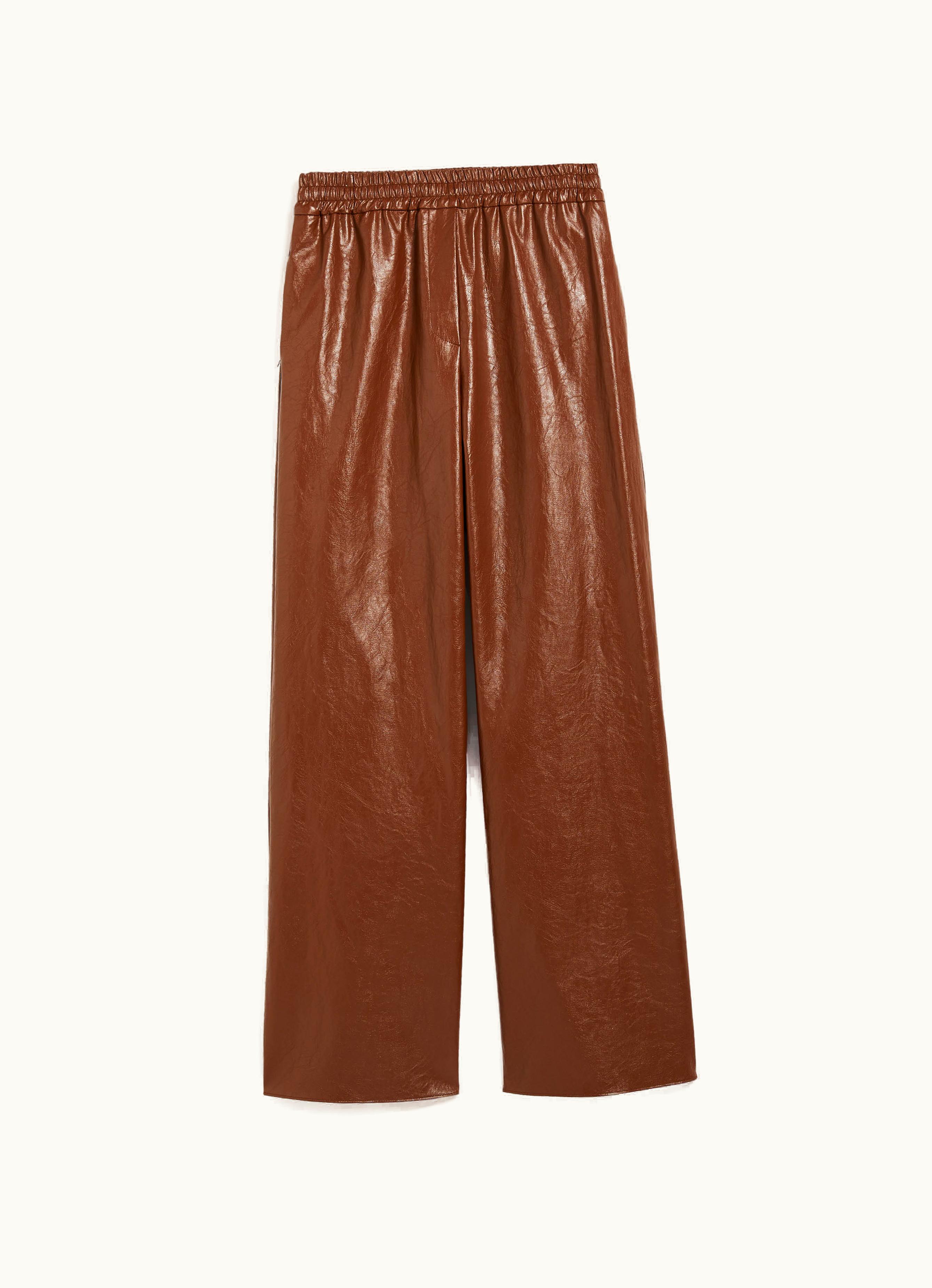 Max Mara Max Mara Coated Fabric Palazzo Trousers Tobacco Brezza